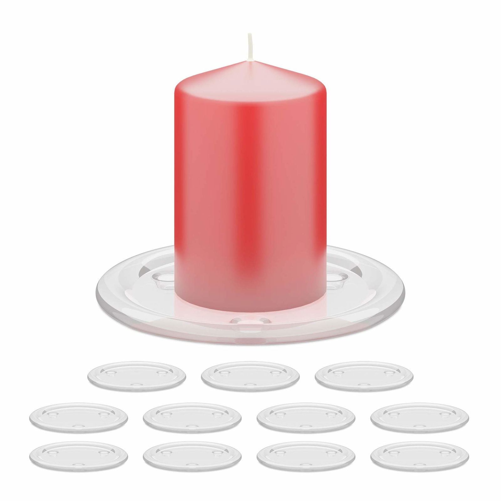 Glas lysestager, 12 stk