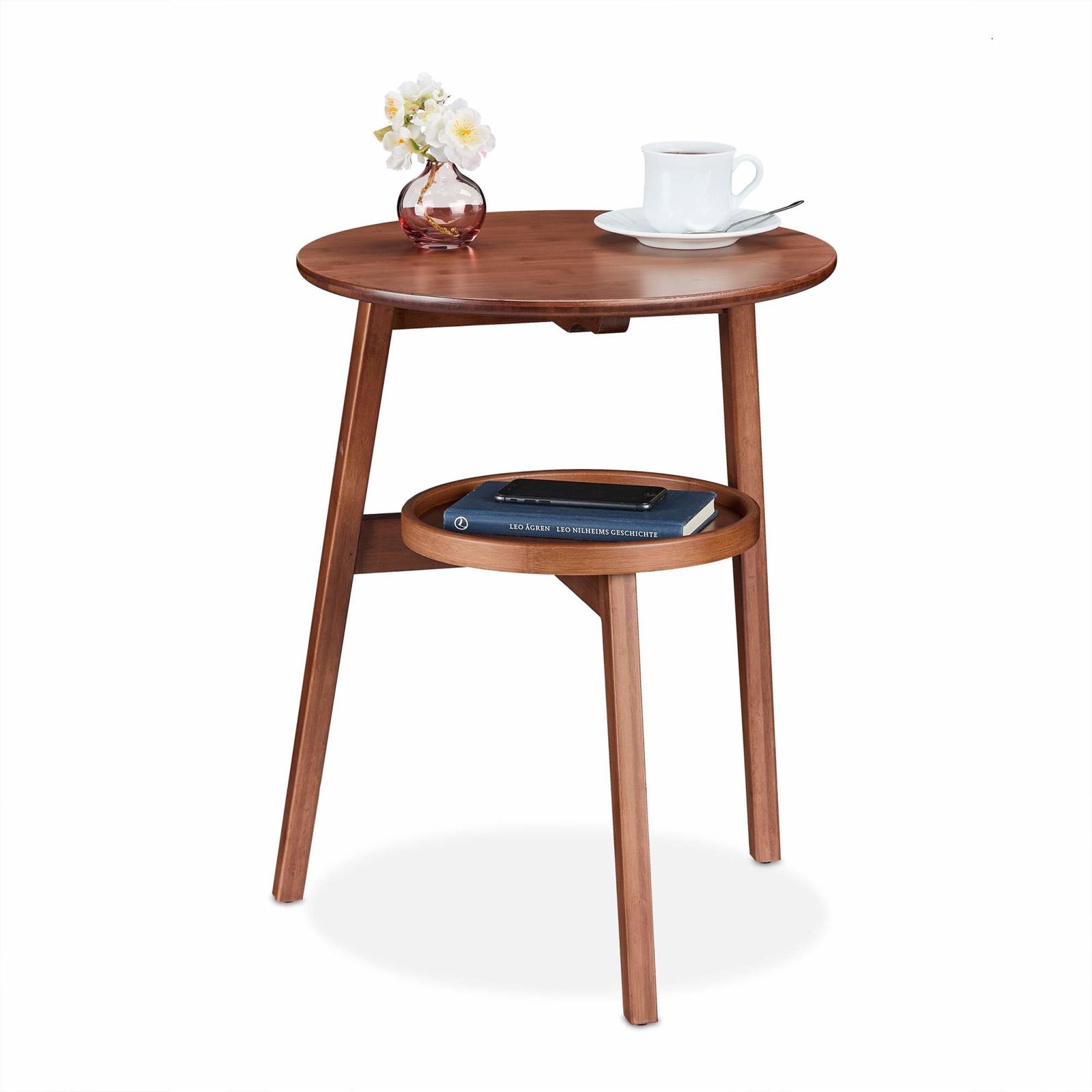 Rundt sidebord med 2 plan
