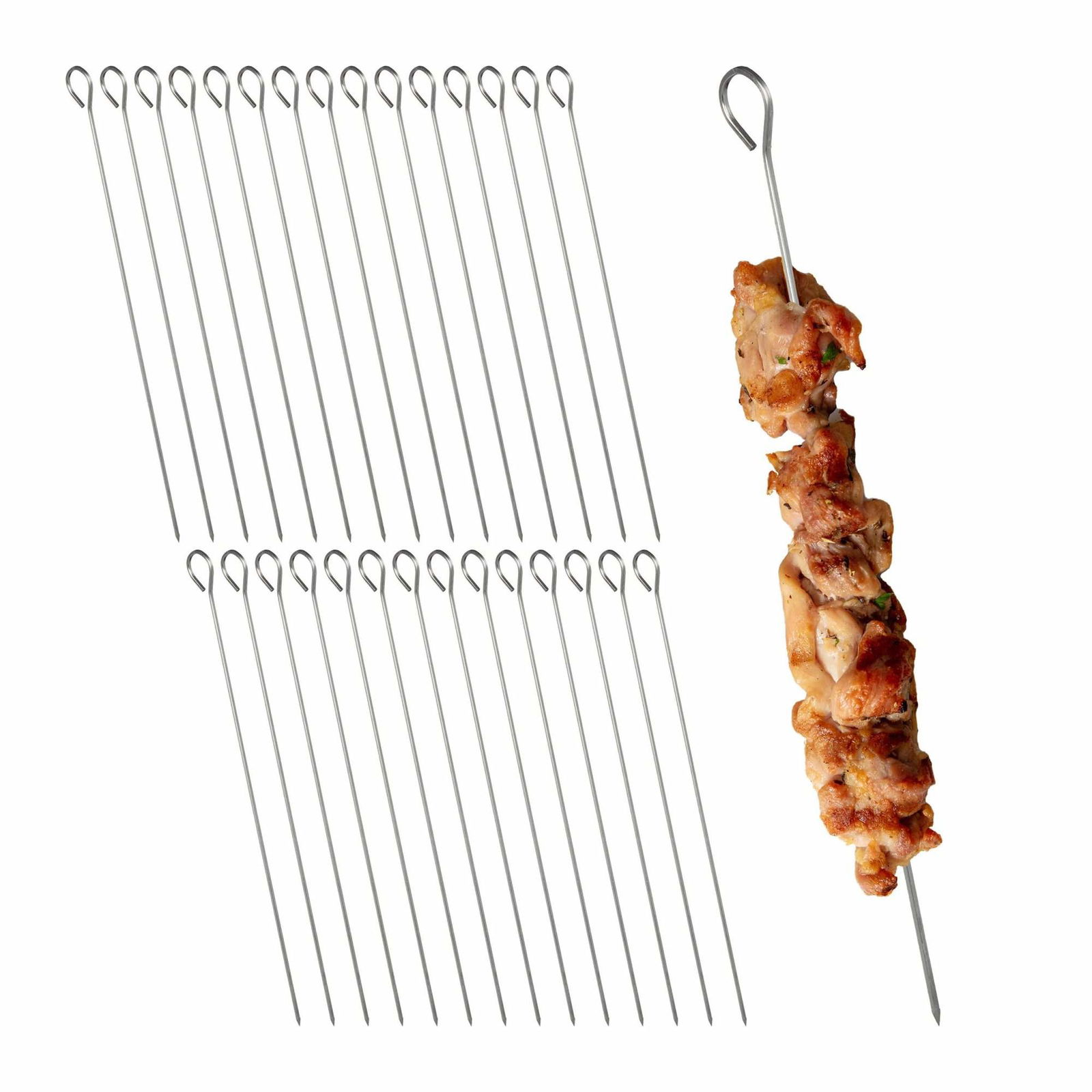 Kebabspyd i rustfrit stål, 30-pak
