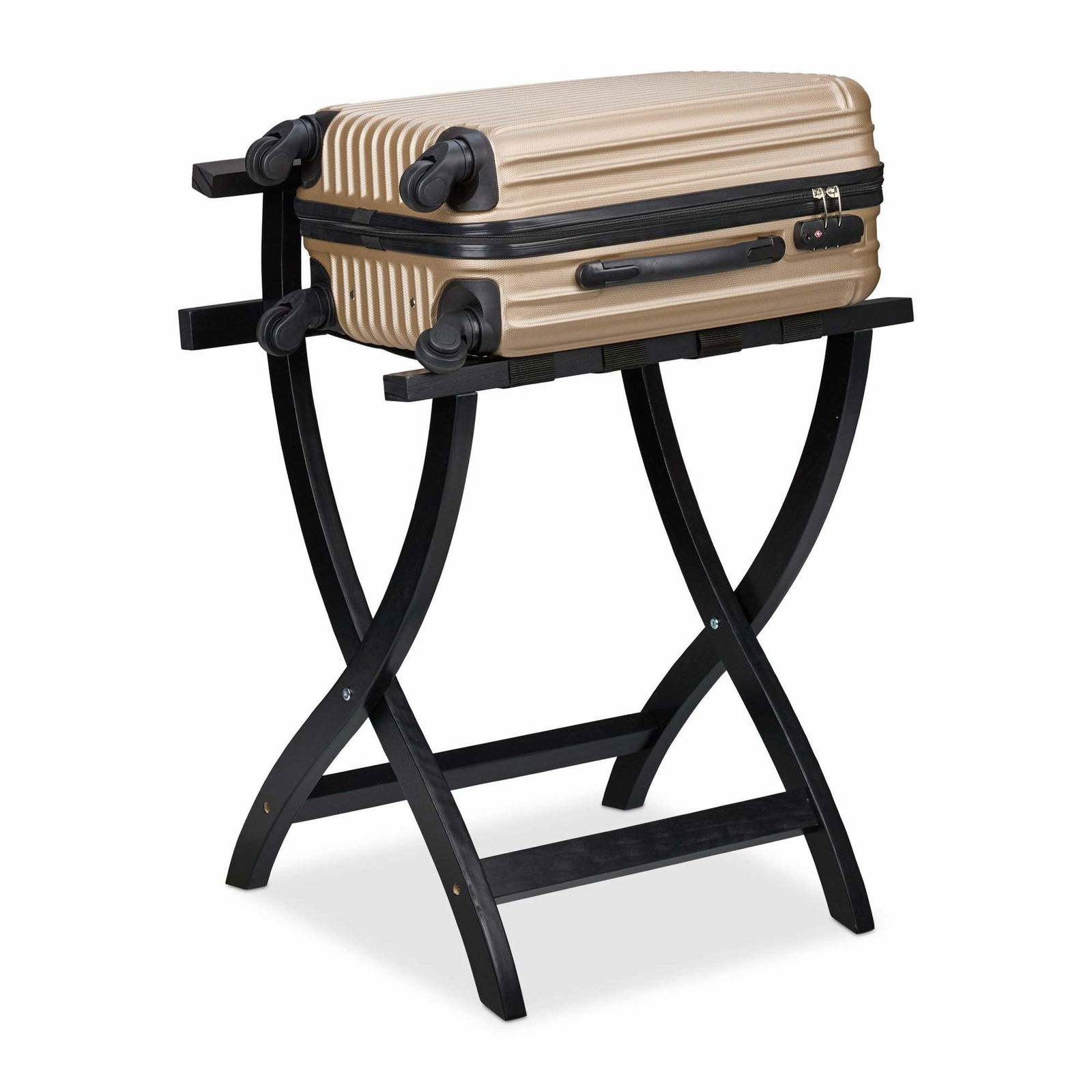 Sort bagagerumsstativ med vægbeskyttelse