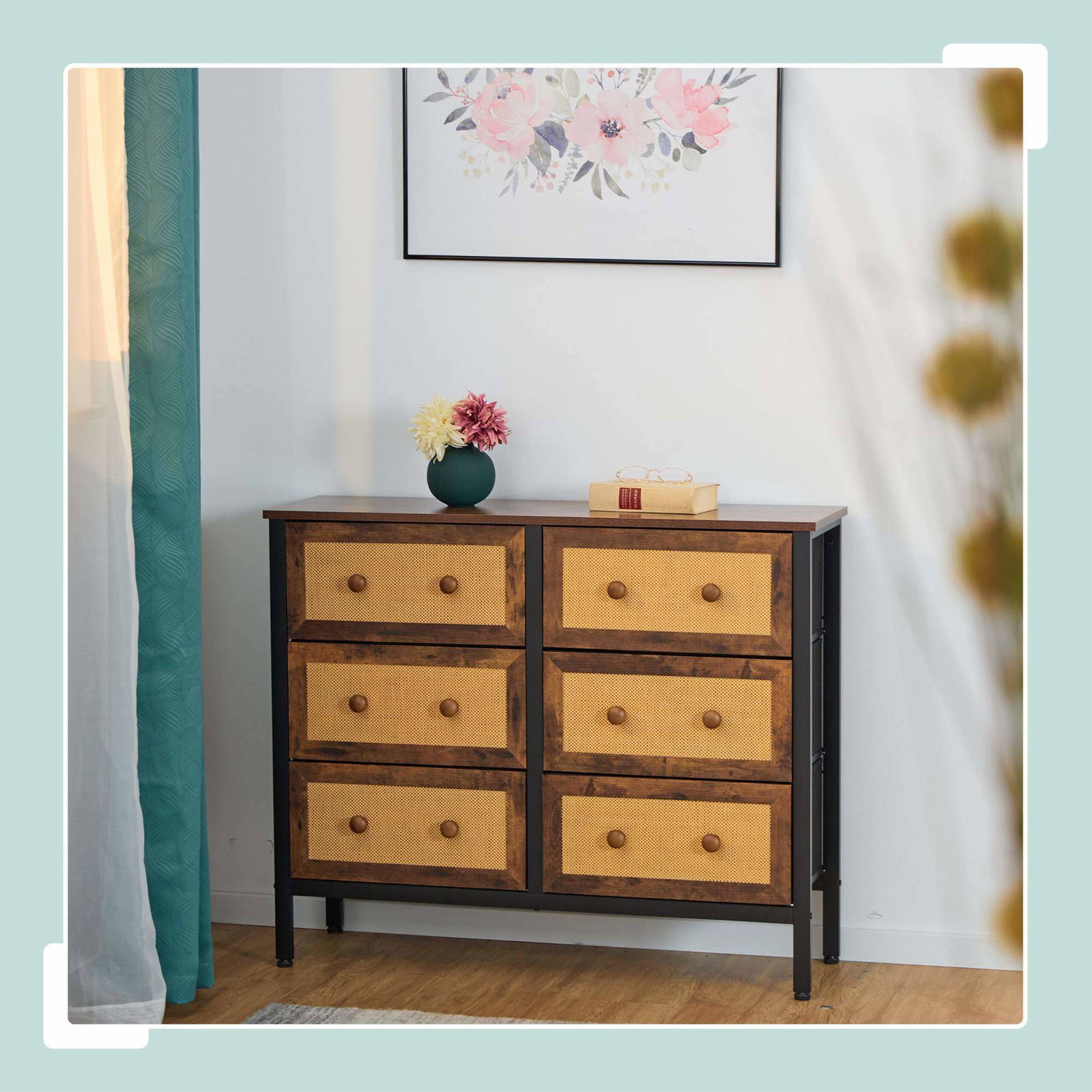 Byrå med 6 lådor i rottingstil | Hem & Hobby - Hem & Hushåll - Sovrum | Pryloteket