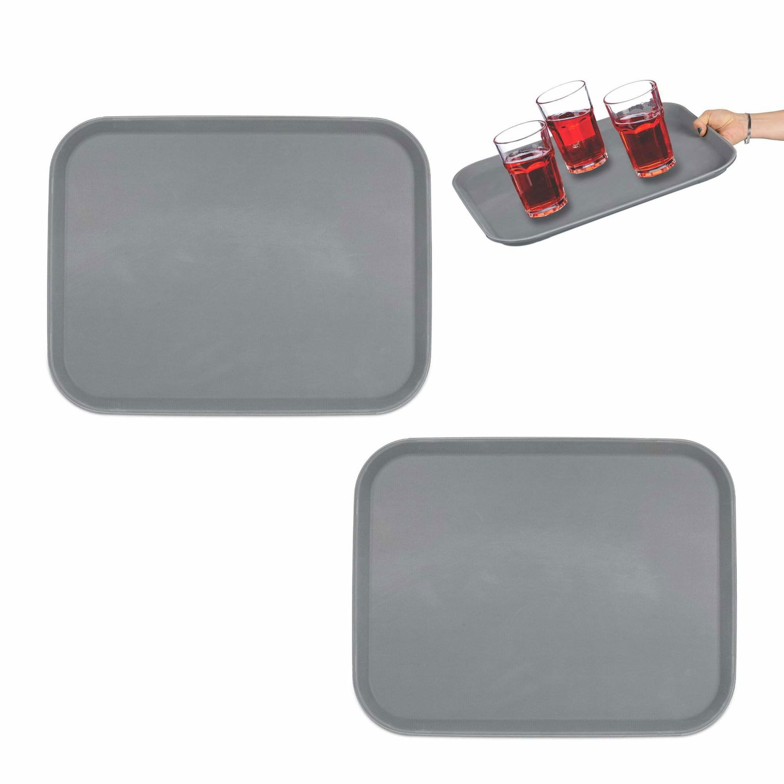 Serveringsbakke 2-pak i grå
