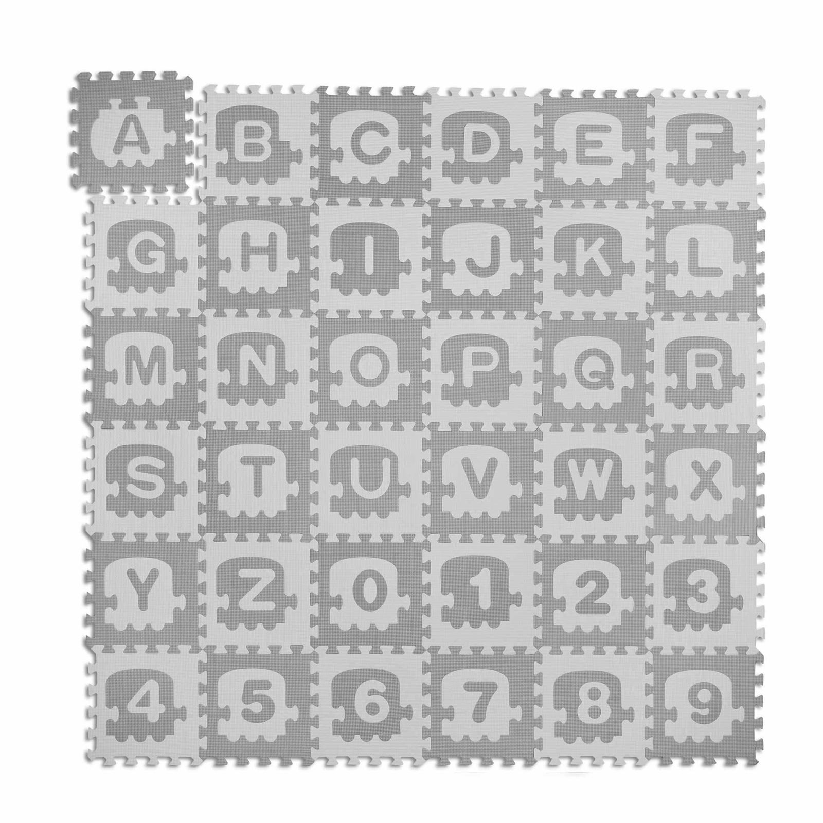 Puslespilsmåtte med ABC og tal