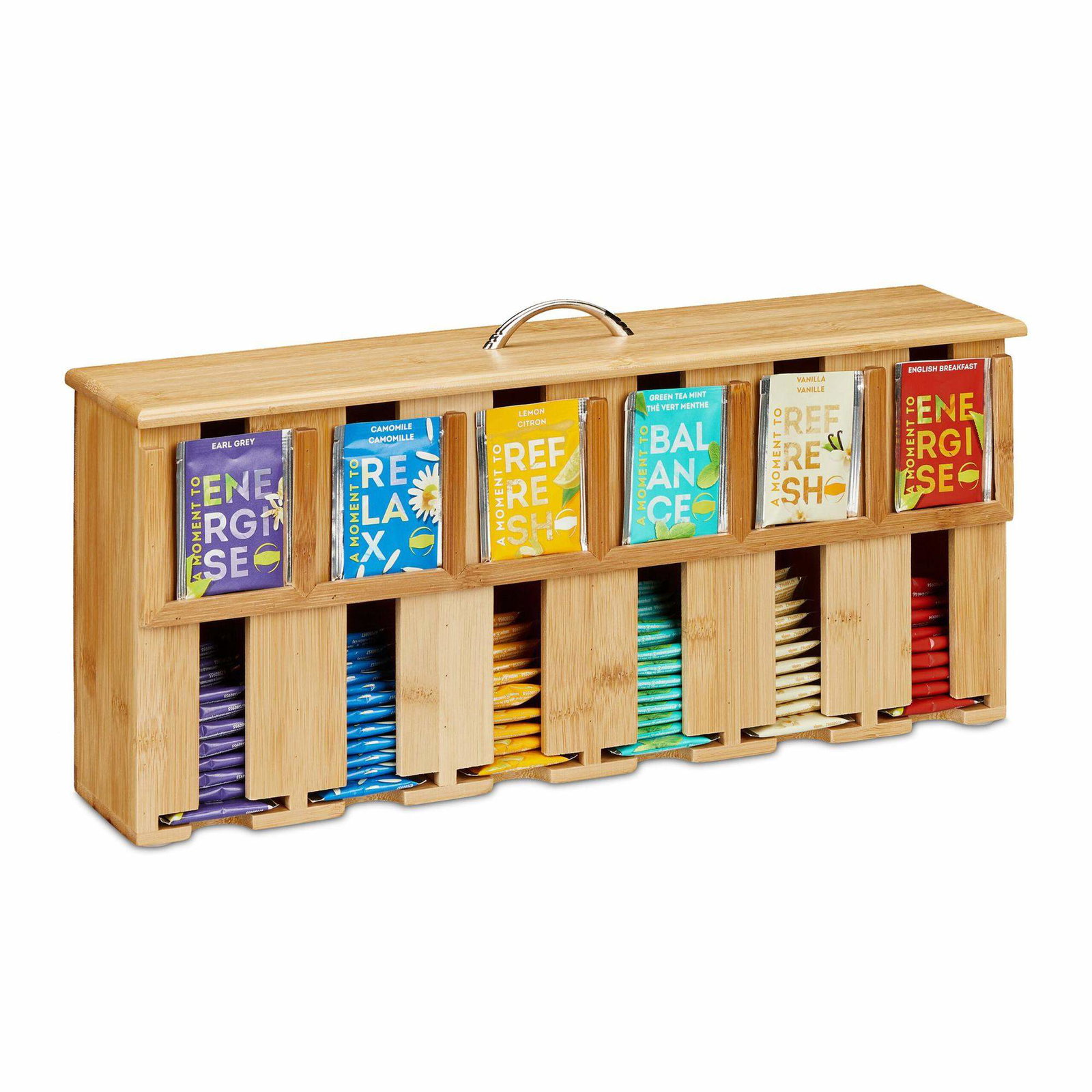 Dispenser för tepåsar i bambu med 6 fack | Hem & Hobby - Hem & Hushåll - Kök - Köksredskap - Lock | Pryloteket