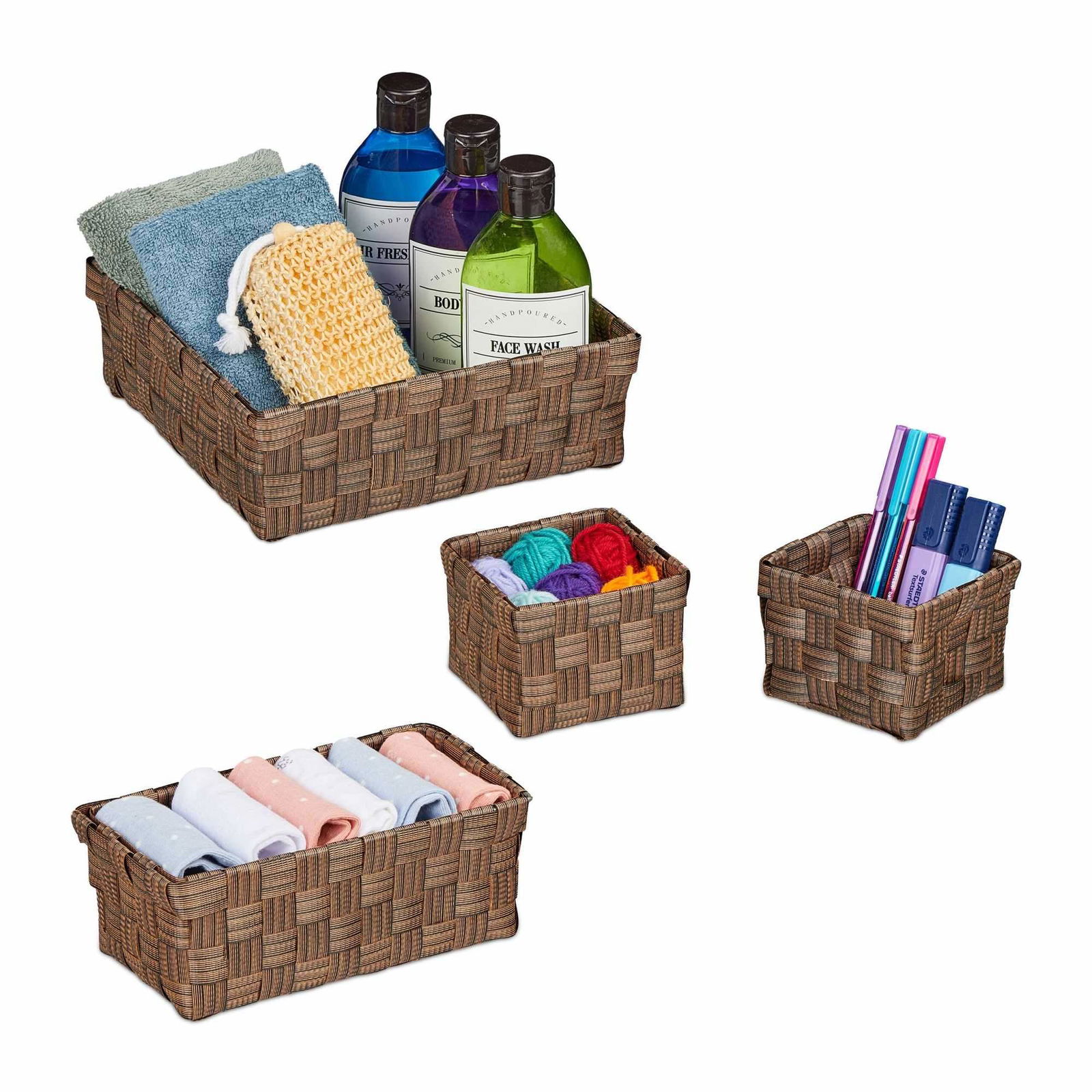 Opbevaringskurv sæt med 4