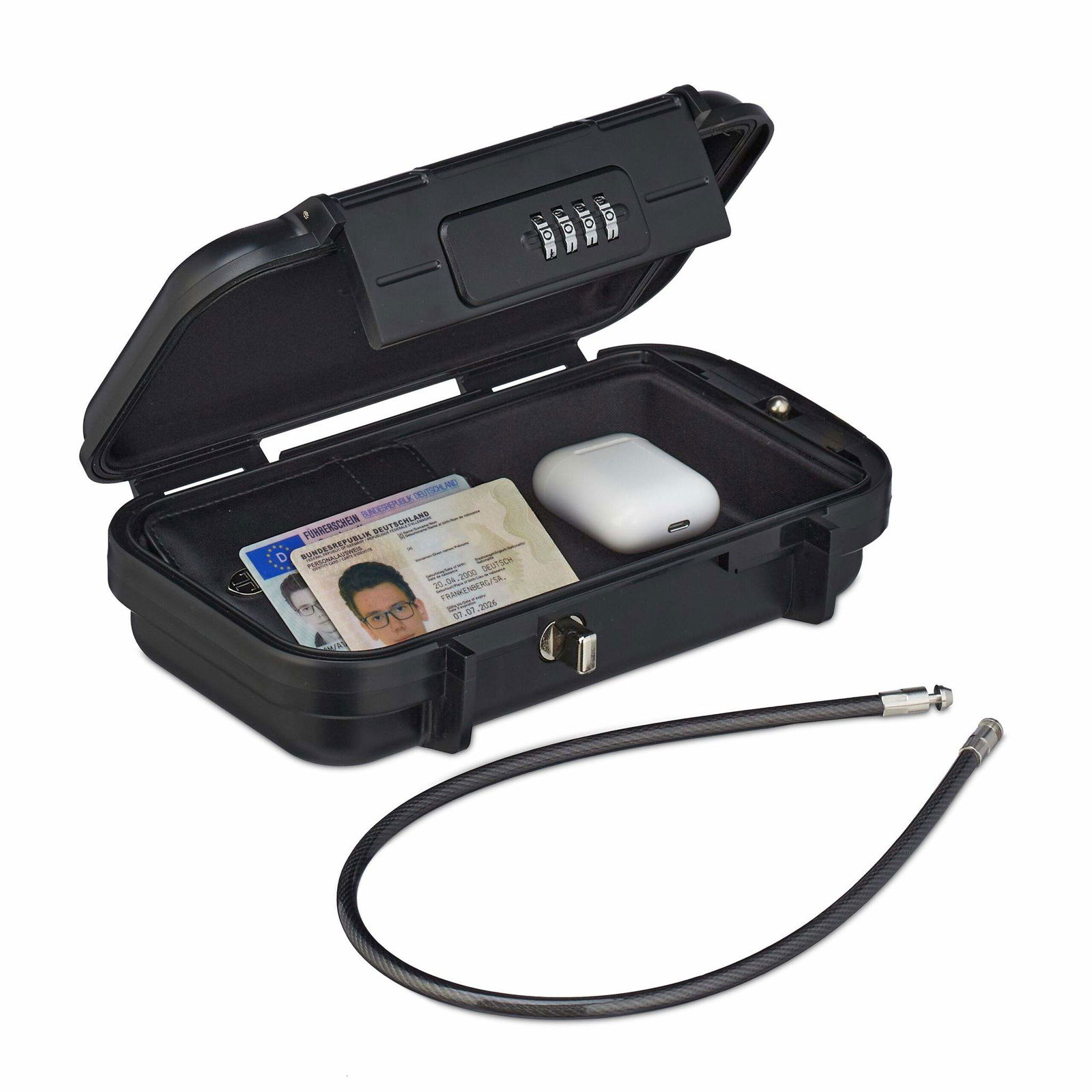 Bærbar sikkerhedsboks med kombinationslås