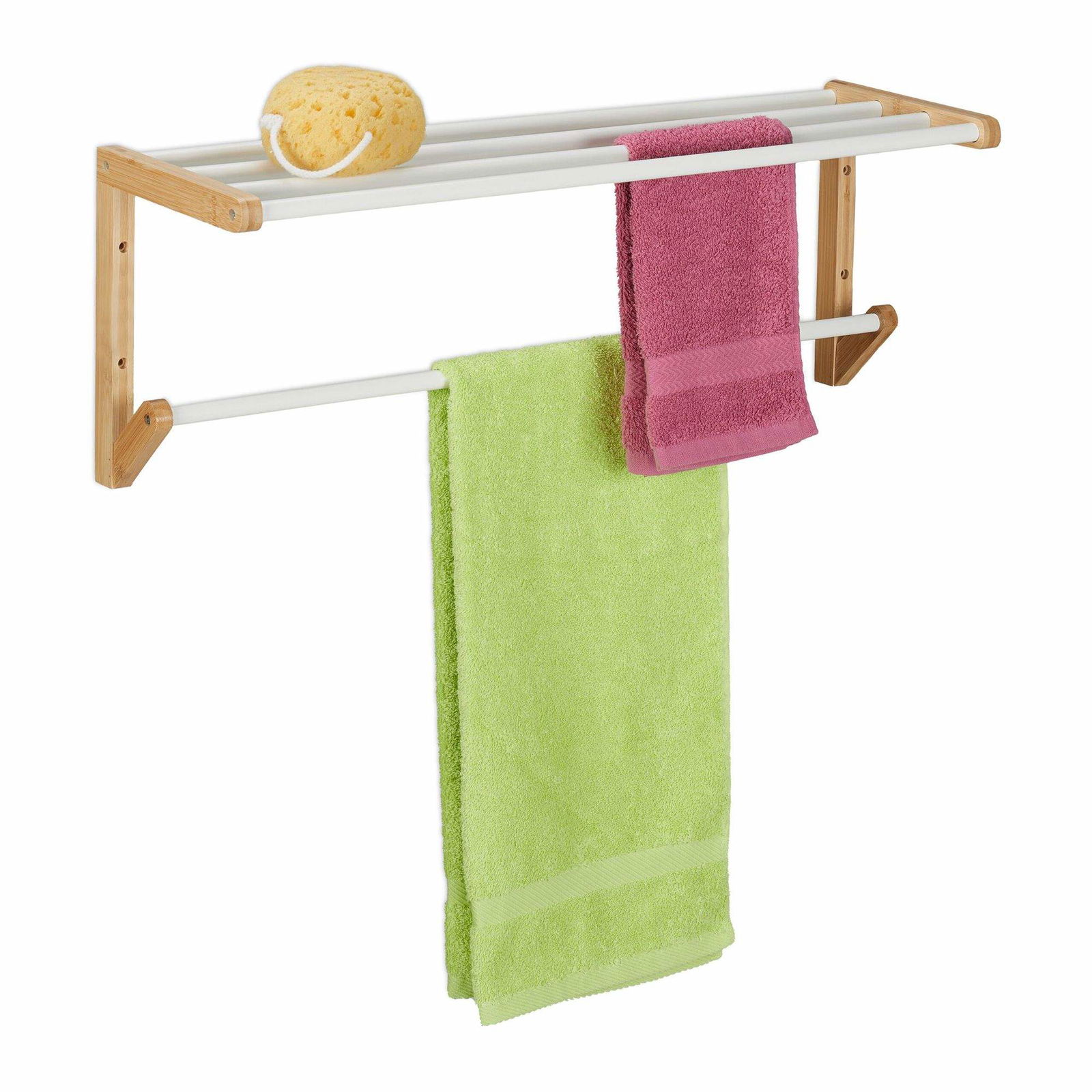 Bambus håndklædestang til væggen