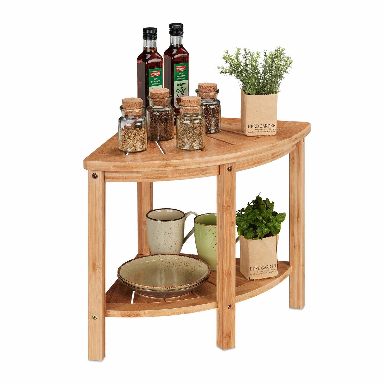 Hörnhylla i bambu till köket | Hem & Hobby - Hem & Hushåll - Badrum - Badrumsförvaring | Pryloteket