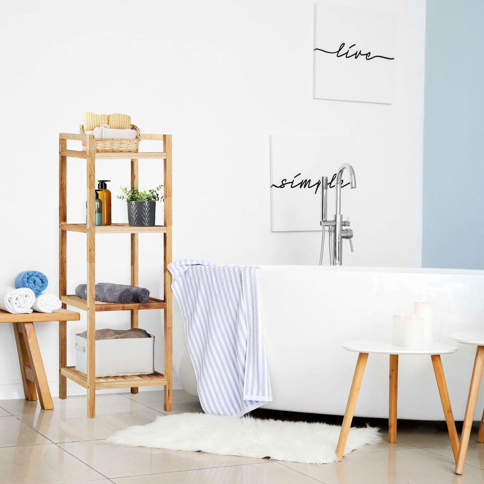 Badeværelseshylde Valnød 4 hylder