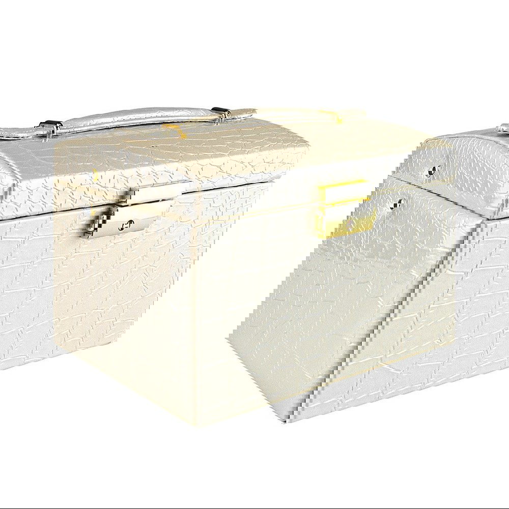 Smykkeskrin, Krokodillemønster - Beige