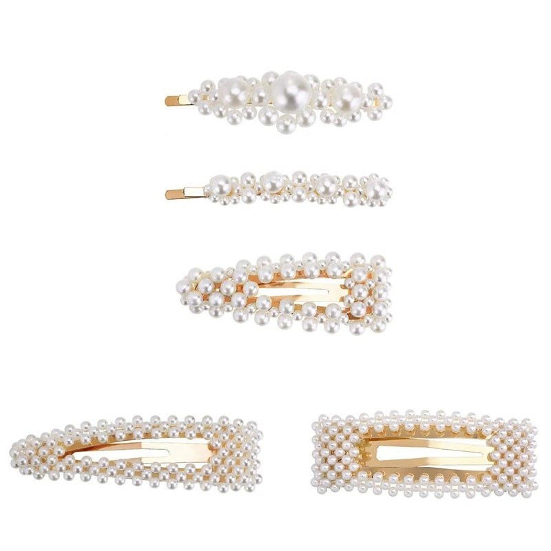 5x Hårspænder med Perler