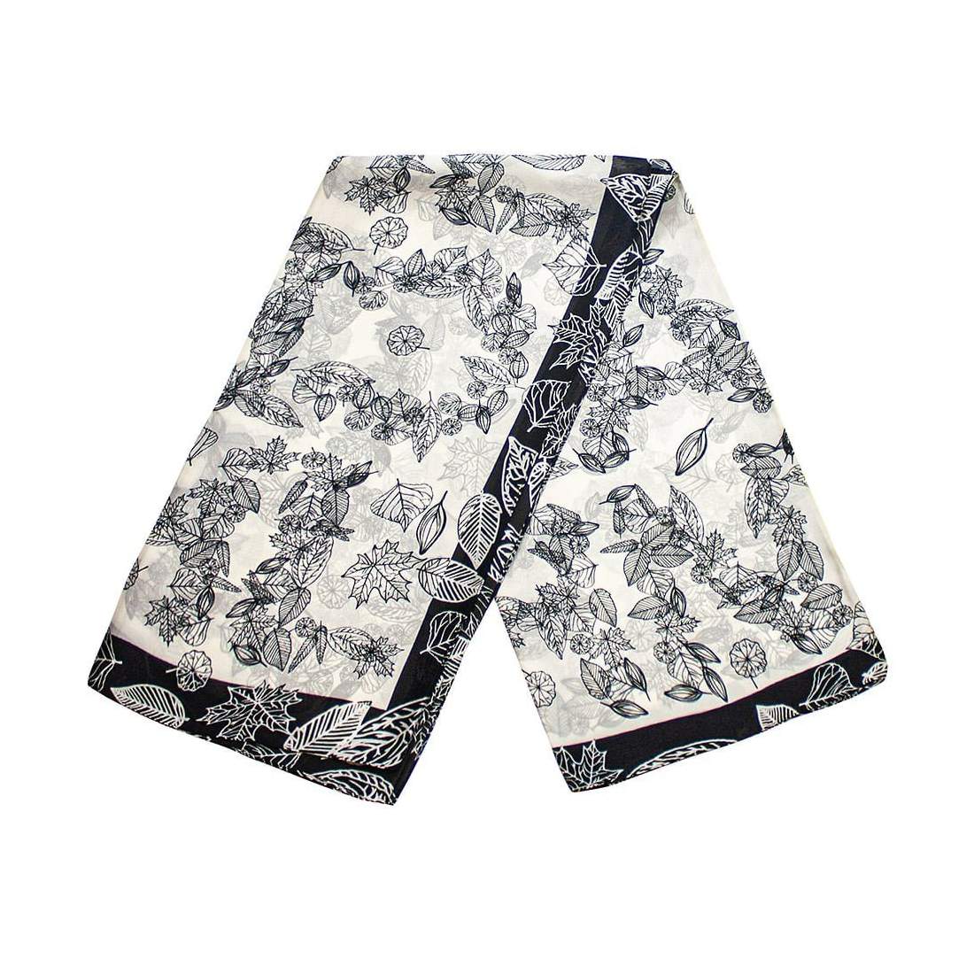 Scarf med lövmotiv - Vit, Nr. 27 | Mode & Accessoarer - Kläder - Övrigt | Pryloteket