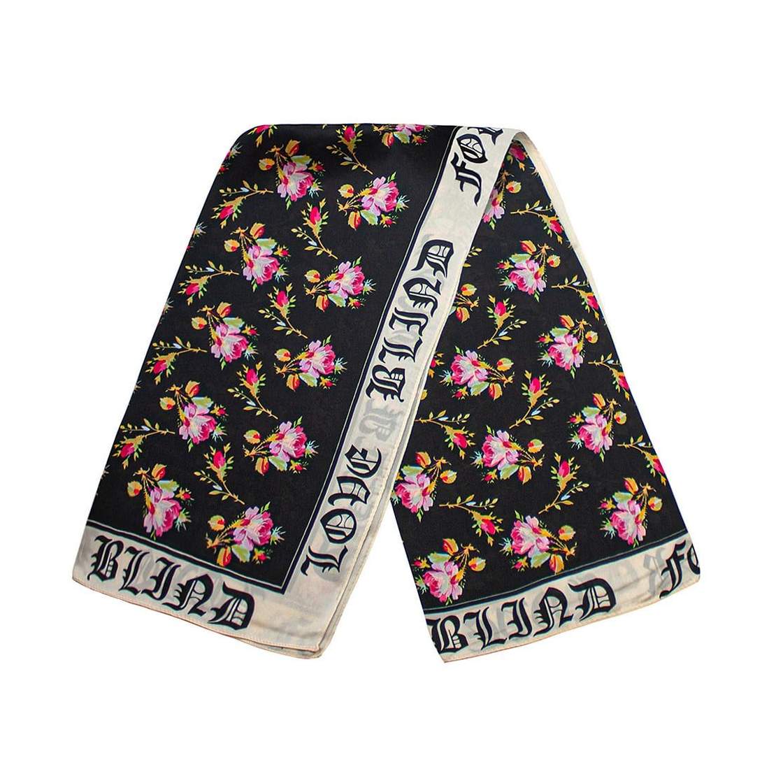 Scarf med rosmotiv - Svart, Nr. 18 | Mode & Accessoarer - Kläder - Övrigt | Pryloteket