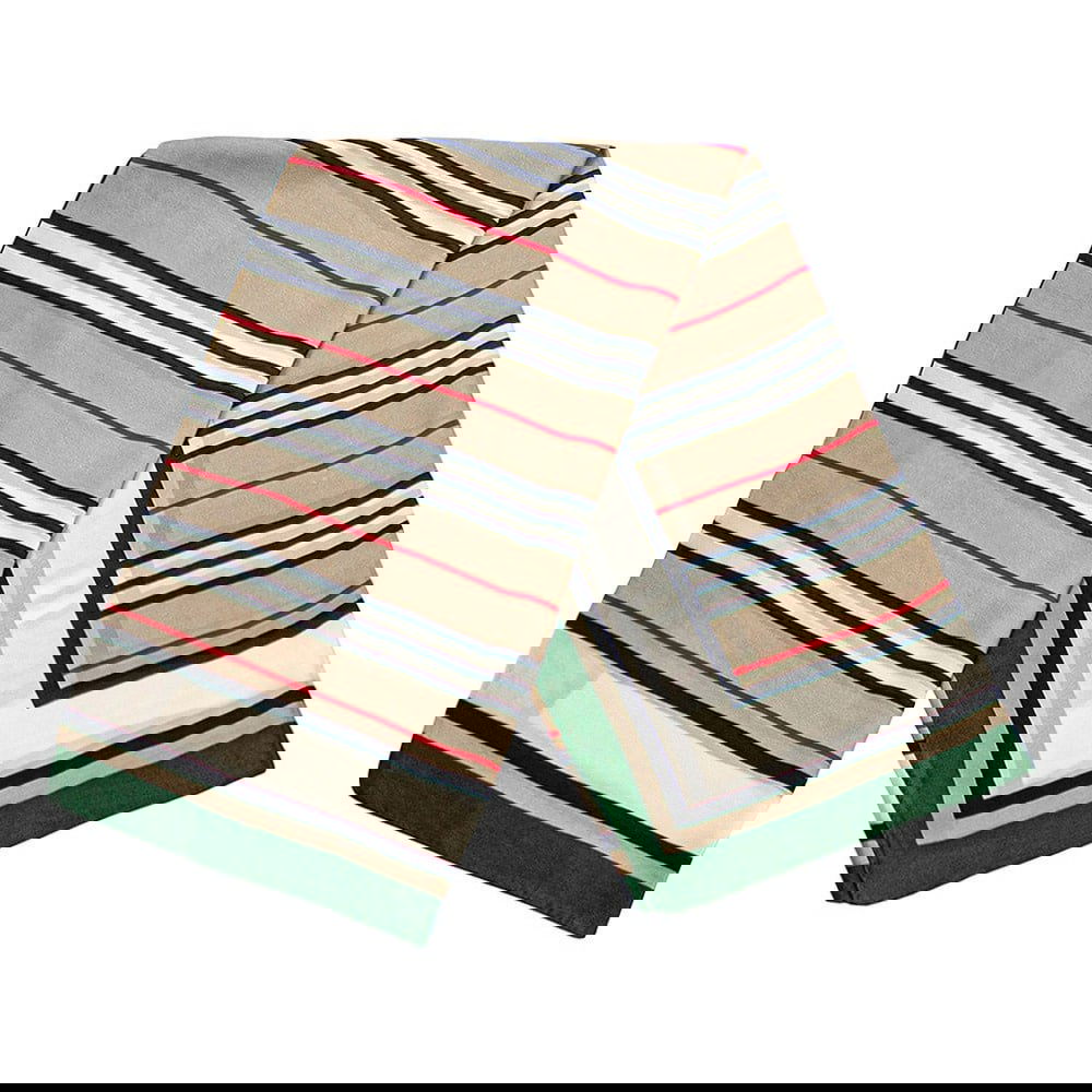 Stribet tørklæde - Grøn, Nr. 30