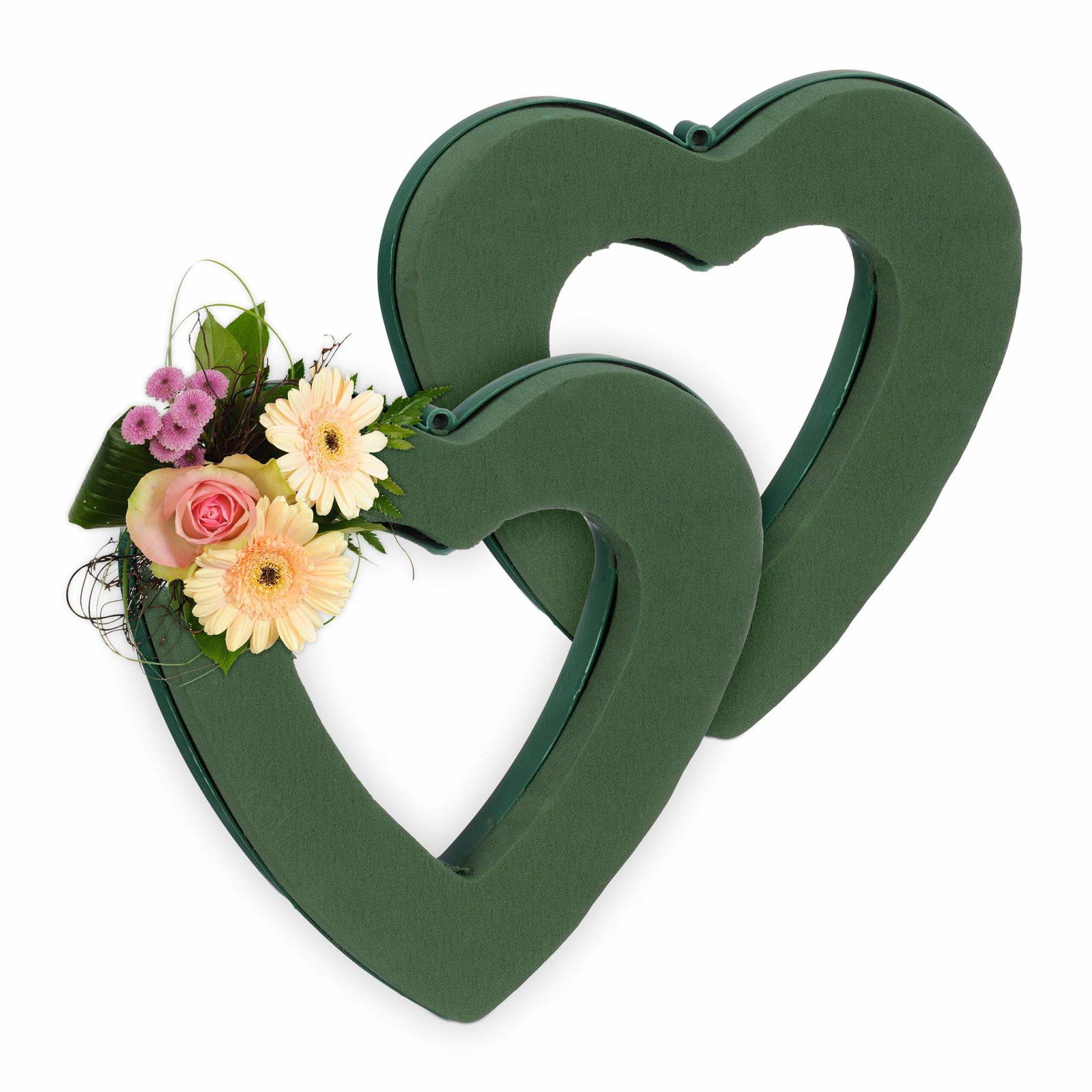 Blomsterskum hjertesæt med 2 stk