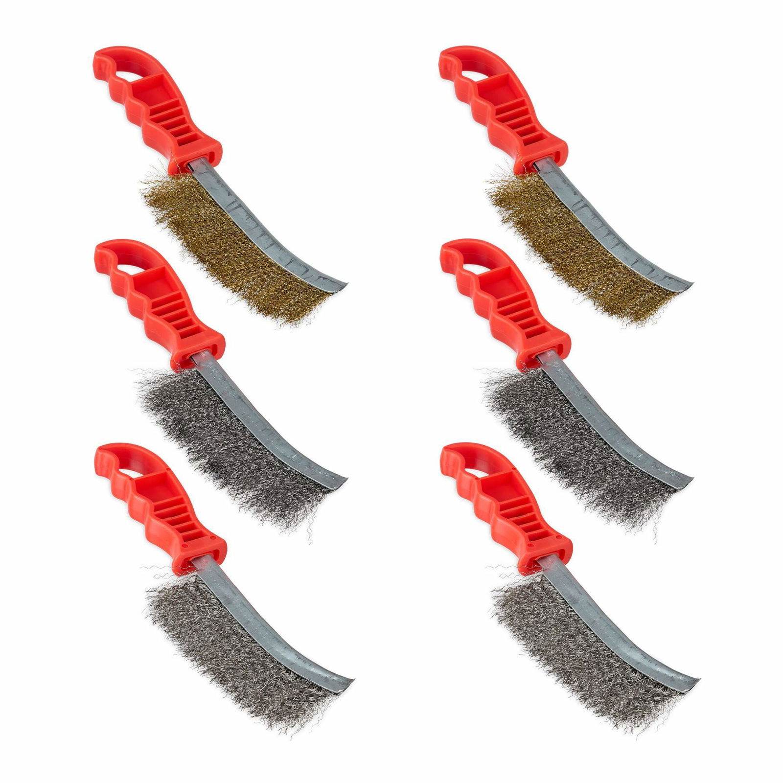 Stålbørstesæt á 6 stk