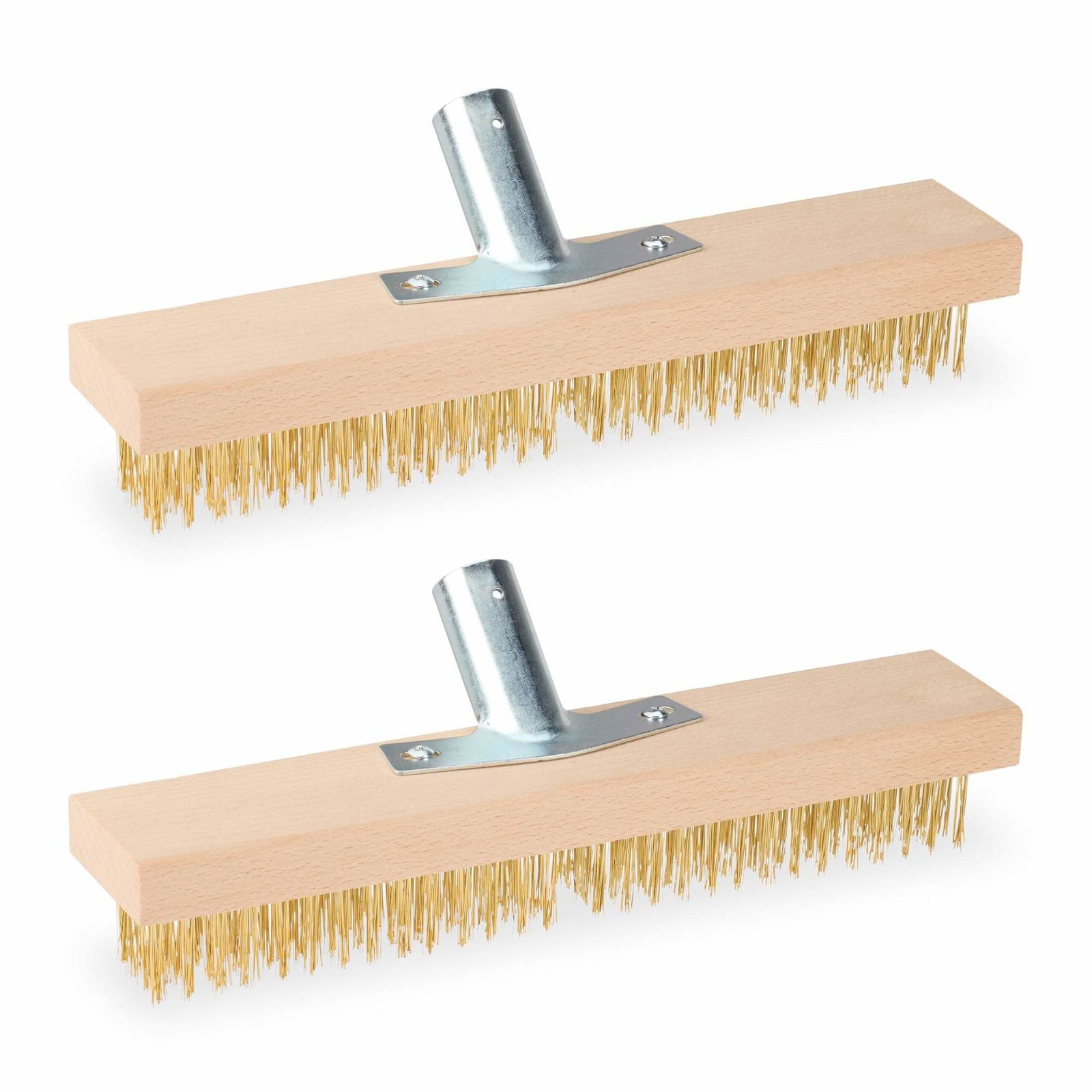 Stålkost med stålbørste i sæt af 2