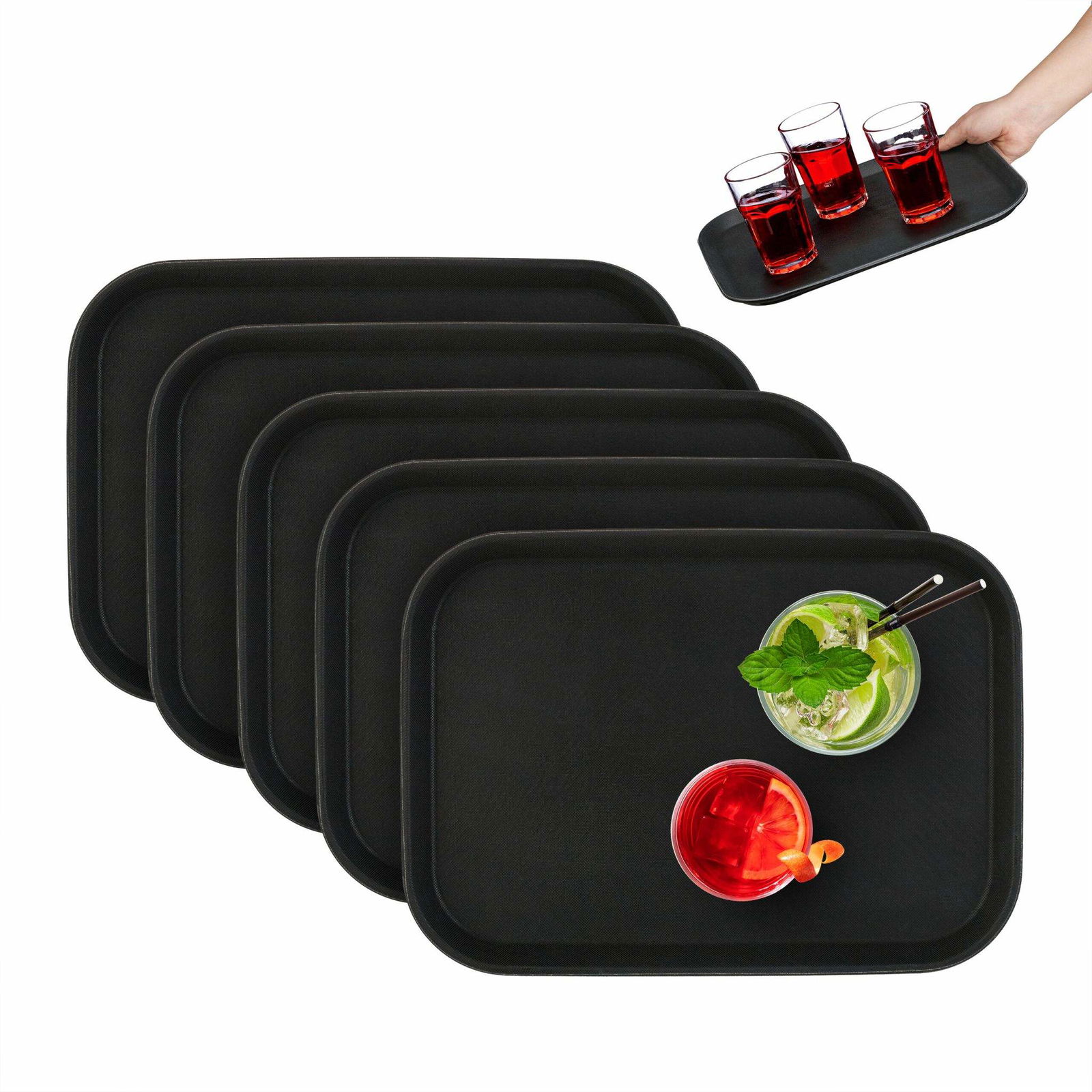 sæt med 5 serveringsbakker 35 x 25 cm