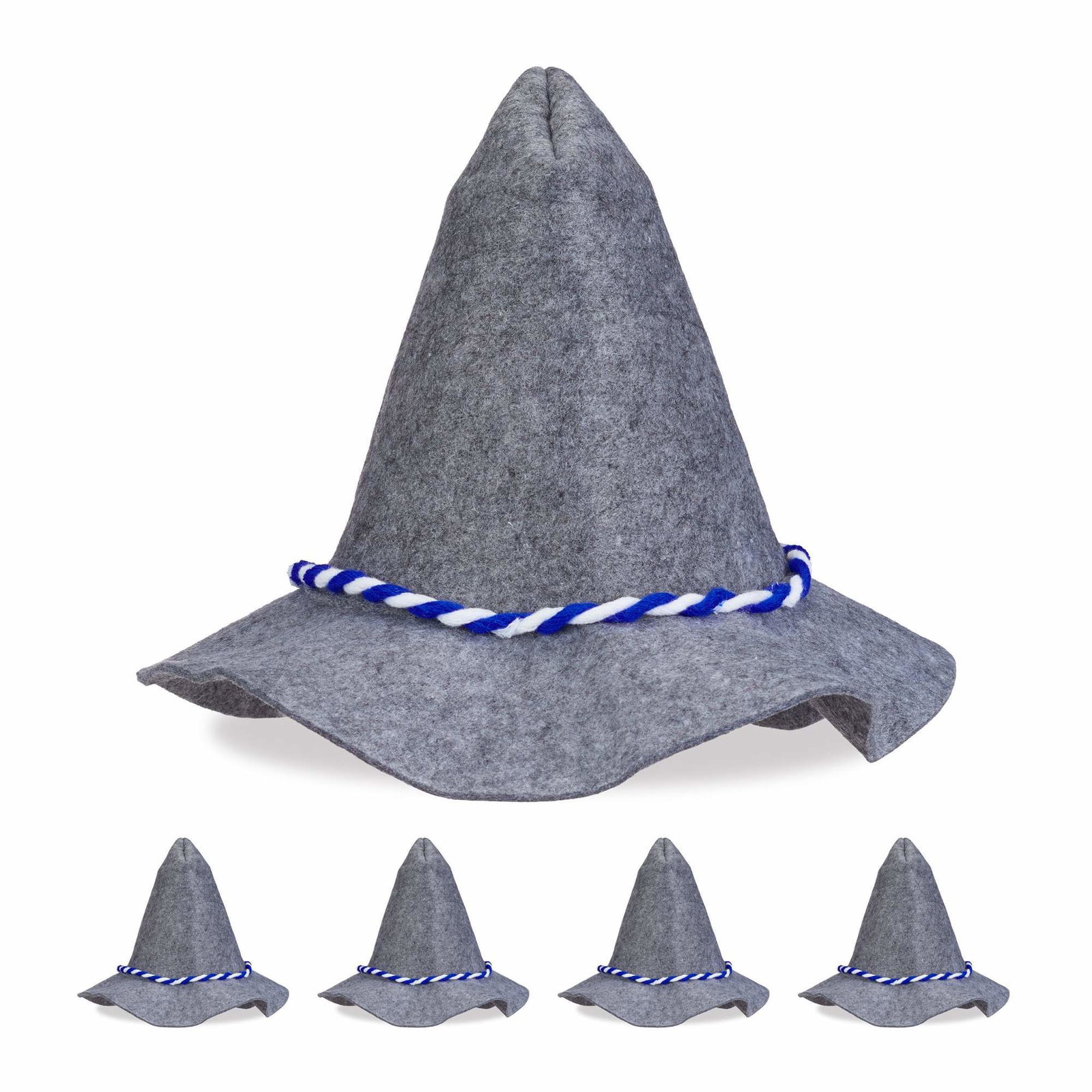 set om 5 Seppel-hattar med blå och vit sladd | Hem & Hobby | Pryloteket