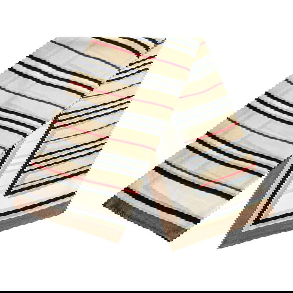 Stribet tørklæde - Brun, Nr. 32