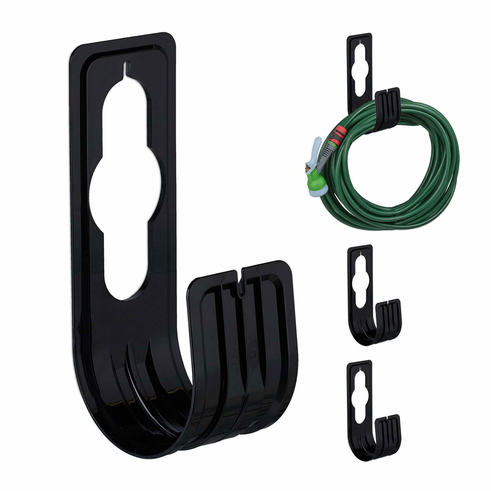 Sort slangeholder sæt med 4 stk