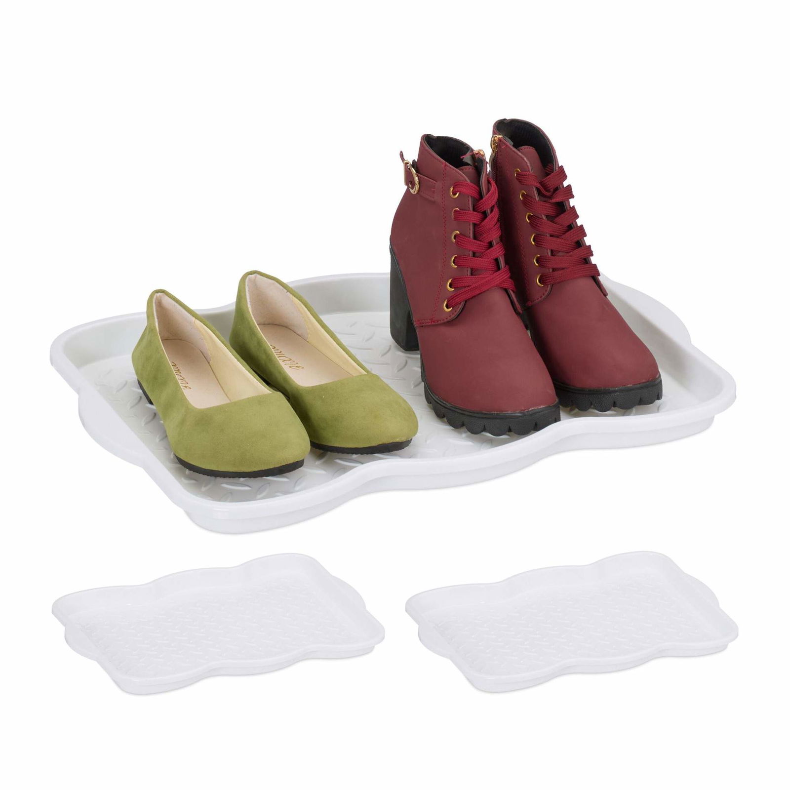 sæt med 3 drypbakker til 2 par sko