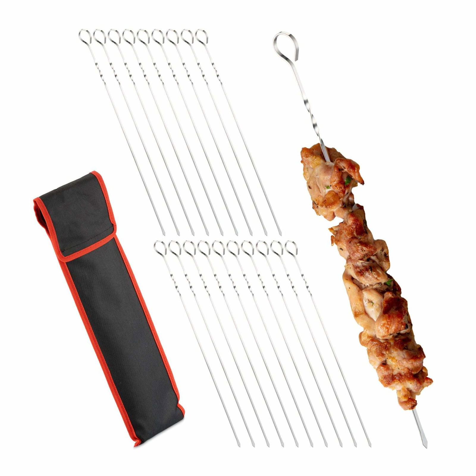 Grillspyd i rustfrit stål i sæt med 20 stk