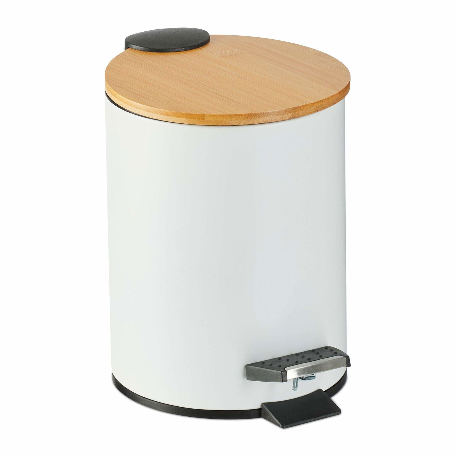 Affaldsbeholder til badeværelse 3 liter med bambus låg