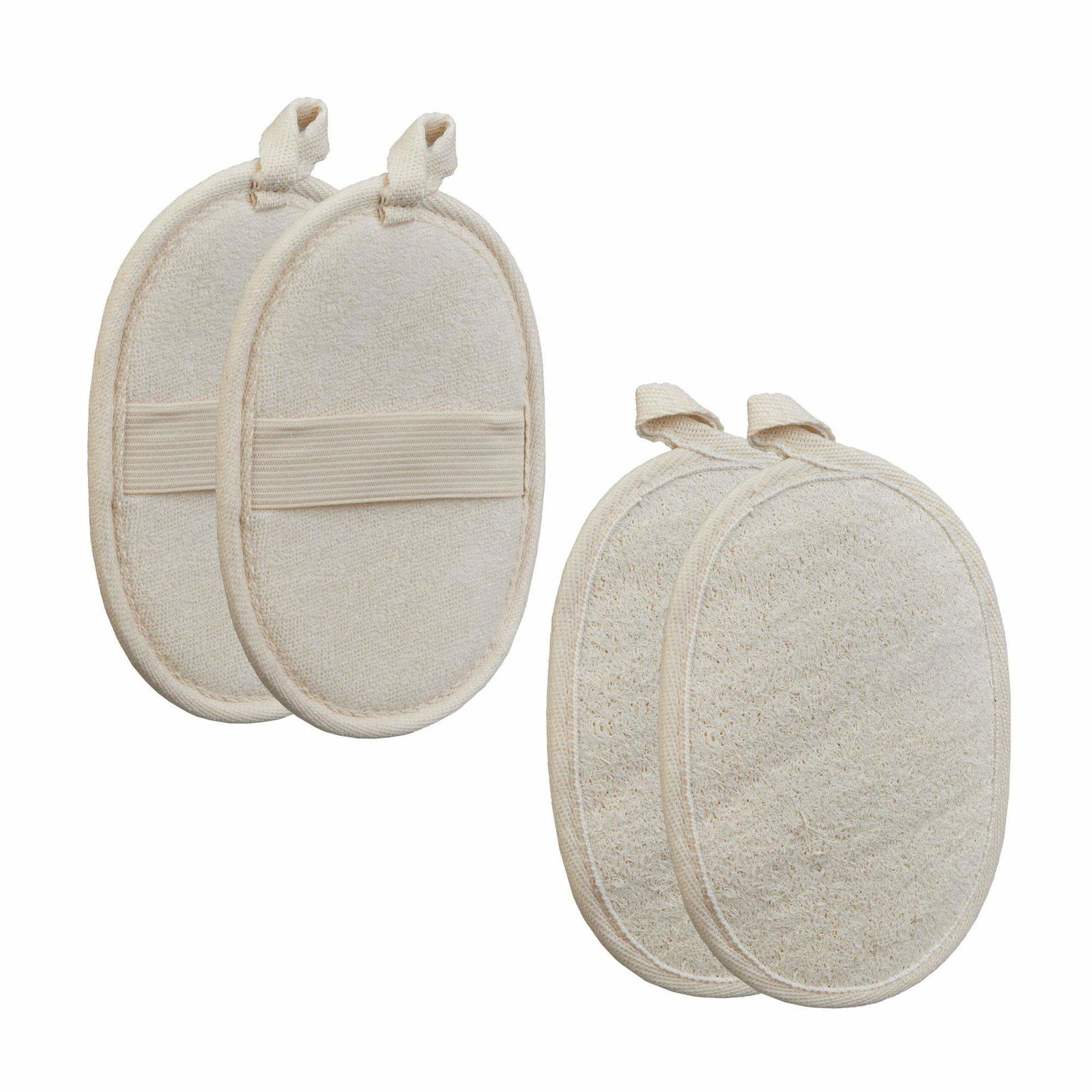 Loofah svamp sæt med 4 stk