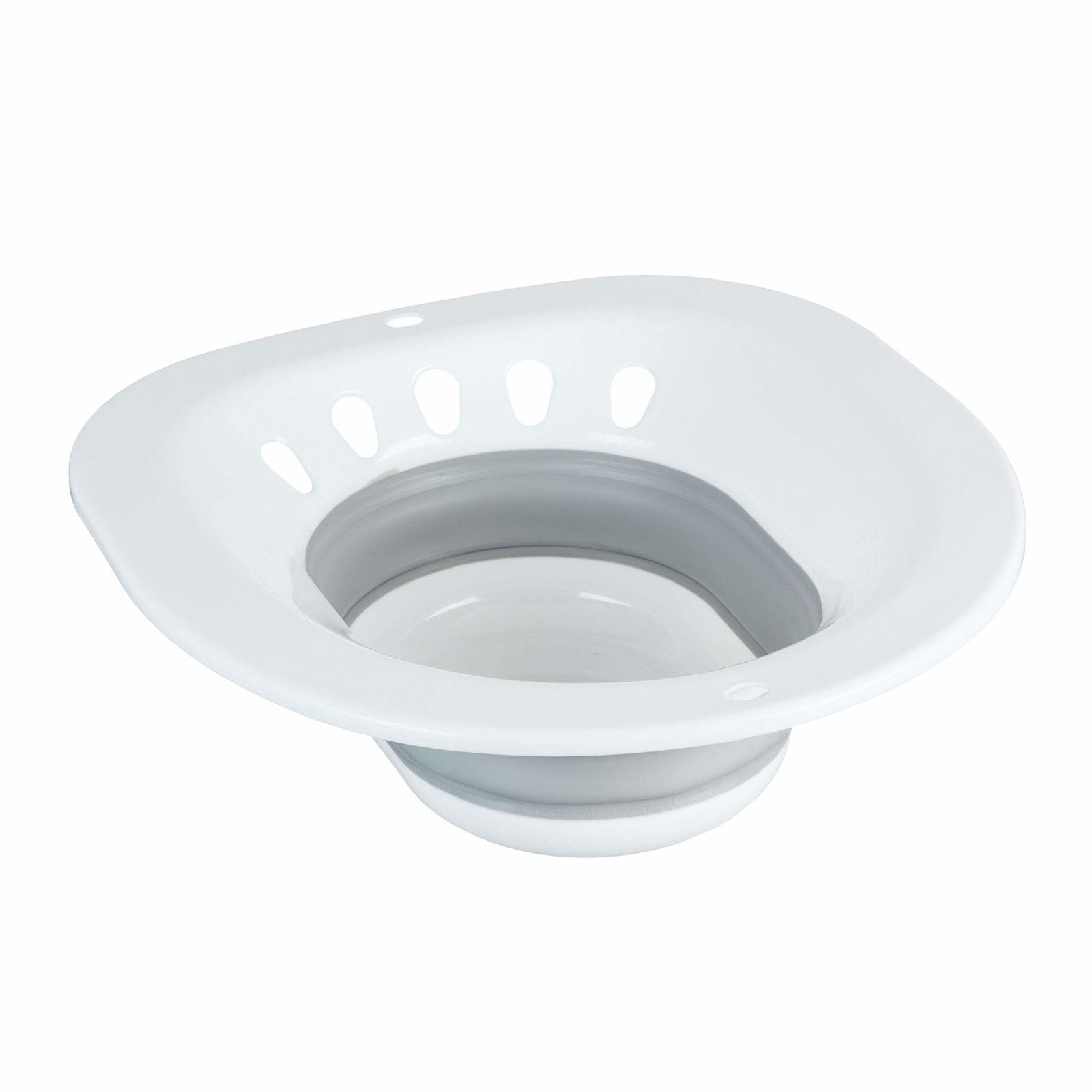 Sammenklappeligt siddebadekar til toilettet