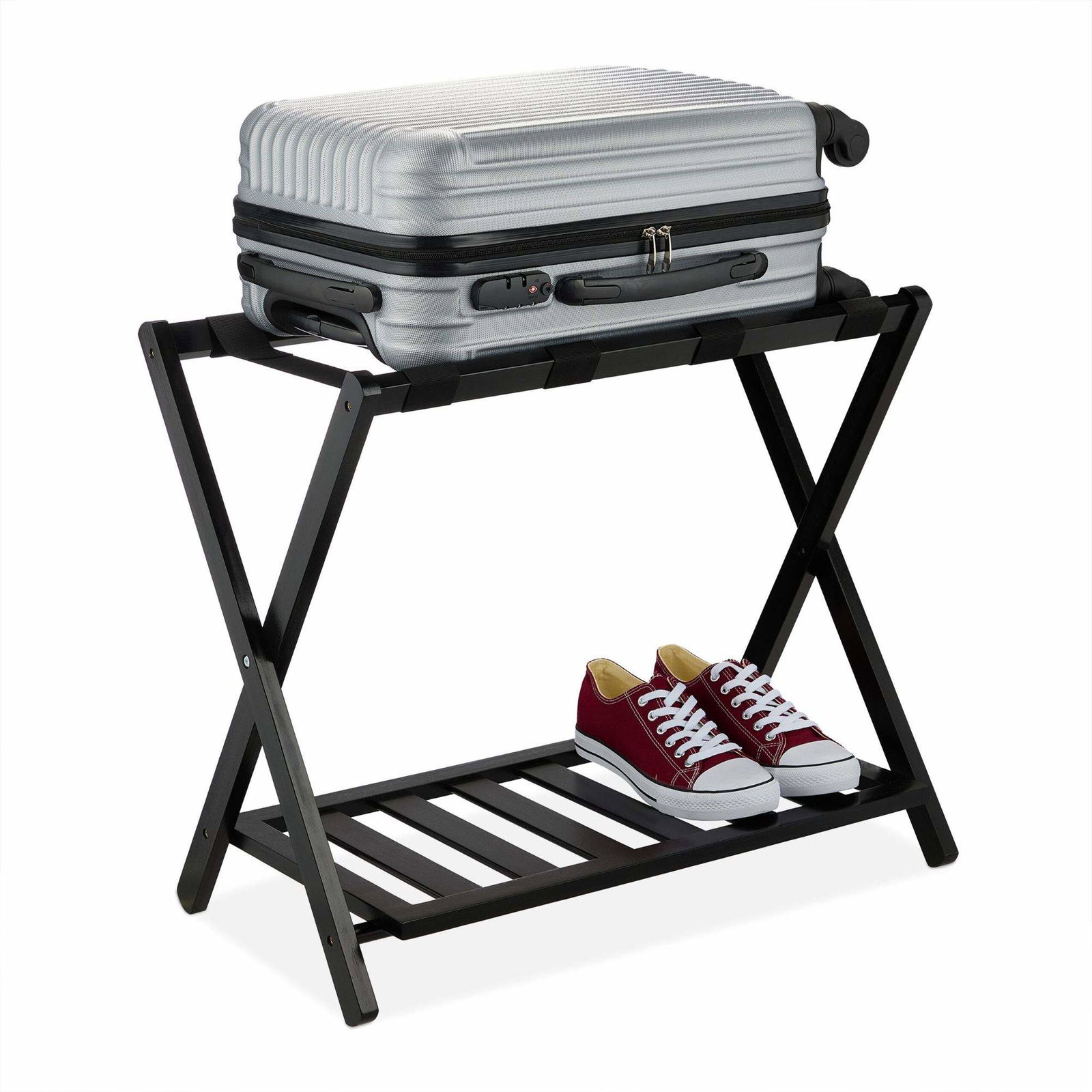 Svart resväskställ i bambu | Mode & Accessoarer - Kläder - Skor | Pryloteket