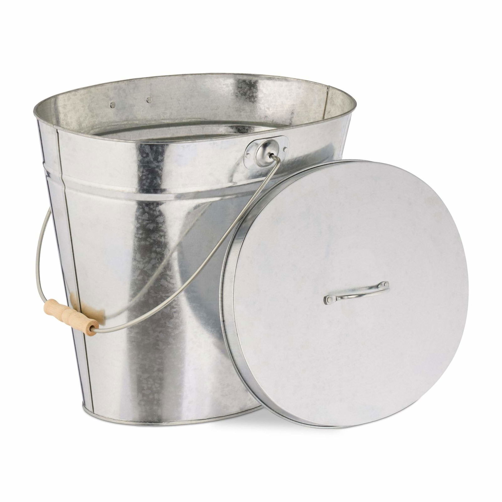 Galvaniseret askebæger med låg