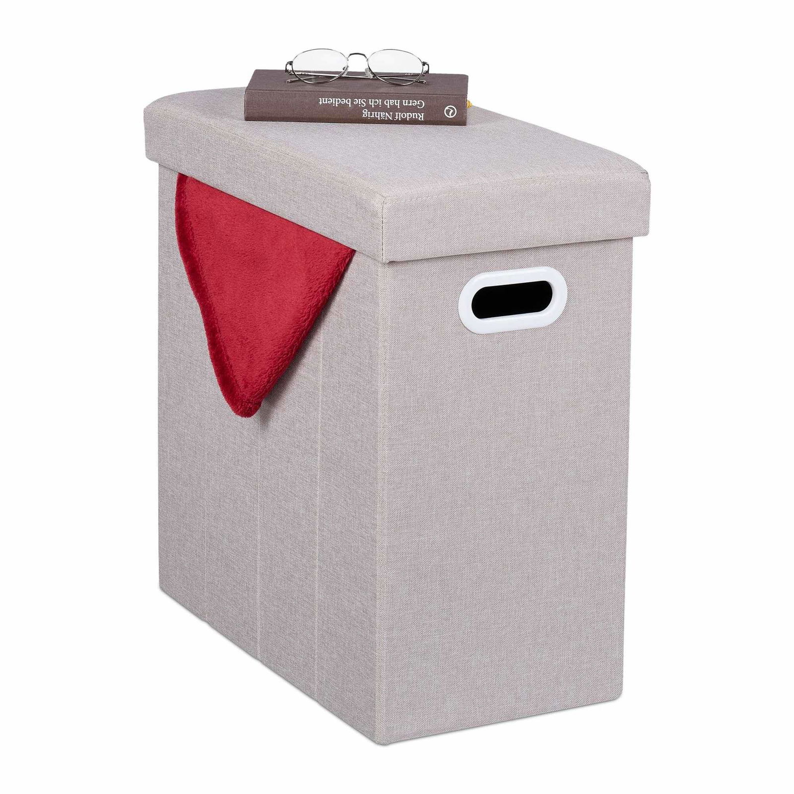 Taburet med opbevaringsplads beige