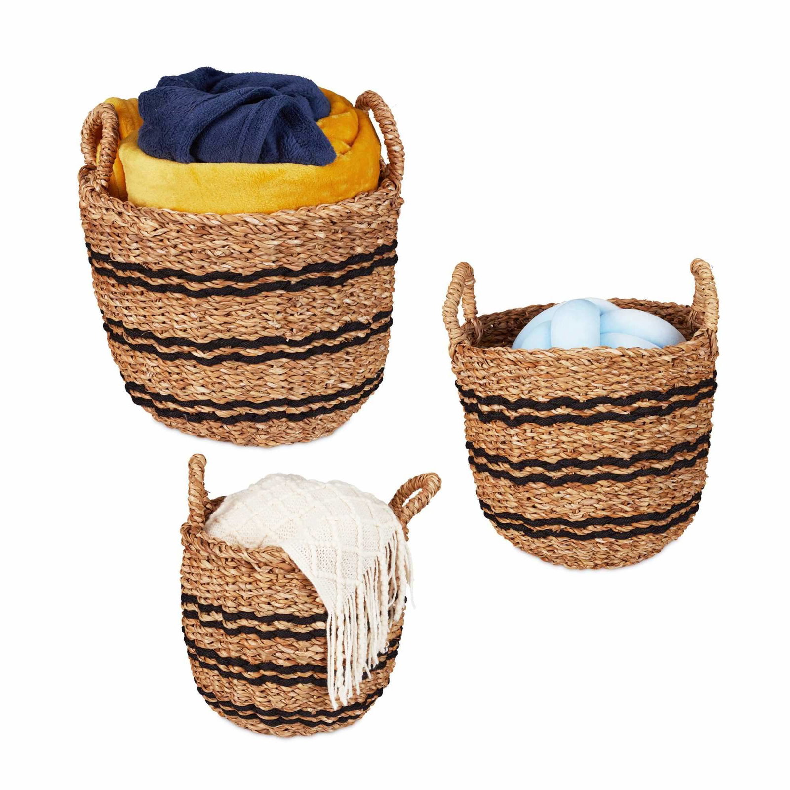 set med 3 förvaringskorgar gjorda av sjögräs | Hem & Hobby - Hem & Hushåll - Textil - Handdukar | Pryloteket