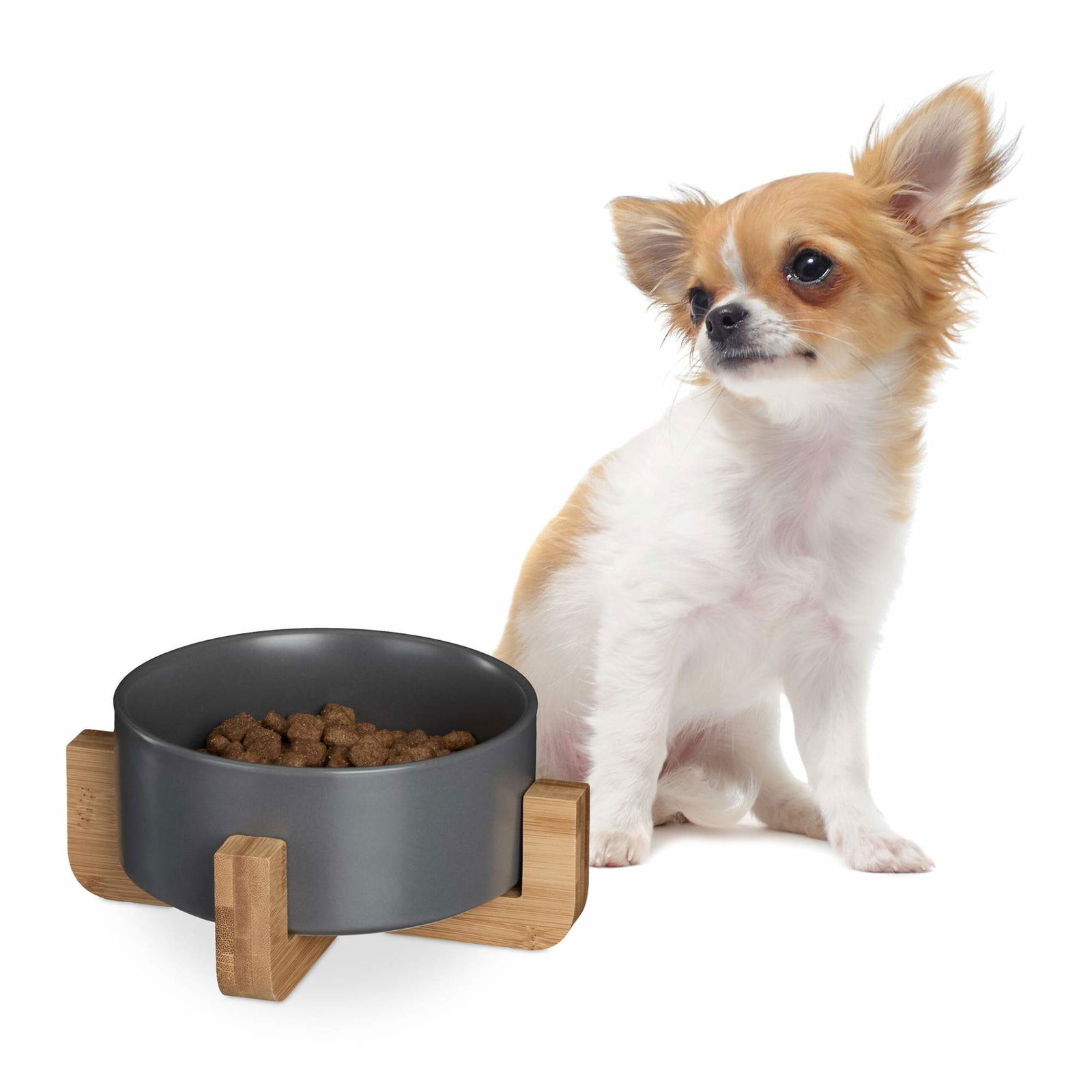 Hundskål i keramik med ram i bambu | Hem & Hobby - Husdjur - Hund - Hundskålar | Pryloteket