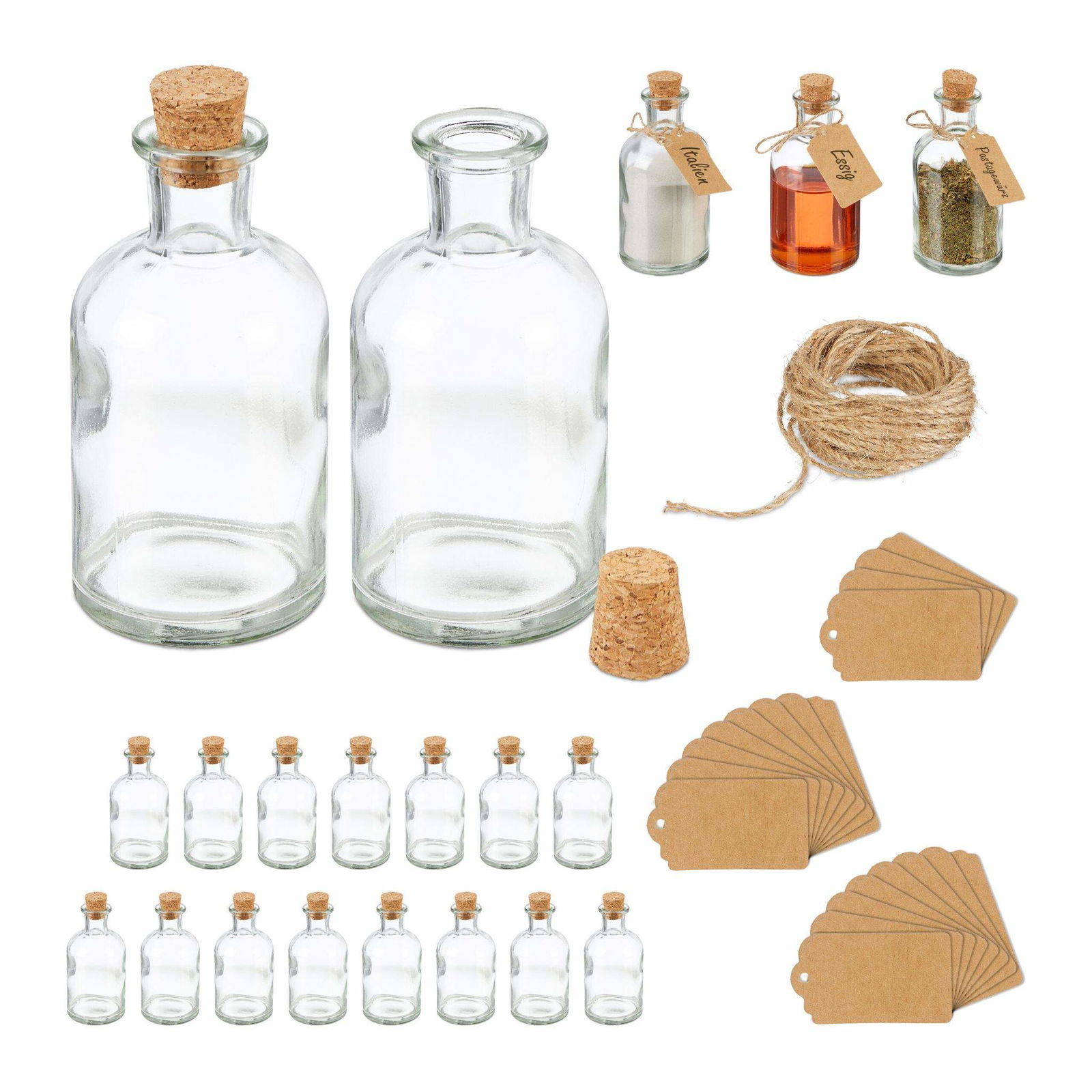 Dekorative krukker med kork låg