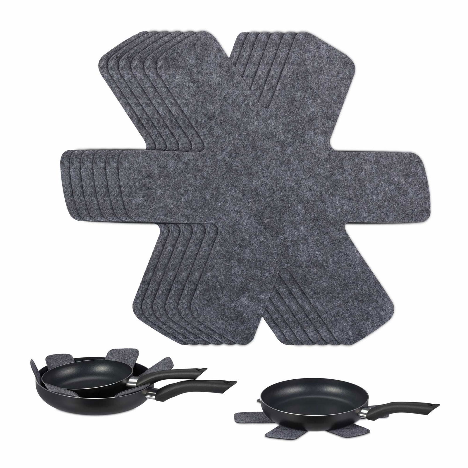 Skåldæksel lavet af filt sæt med 8 stk