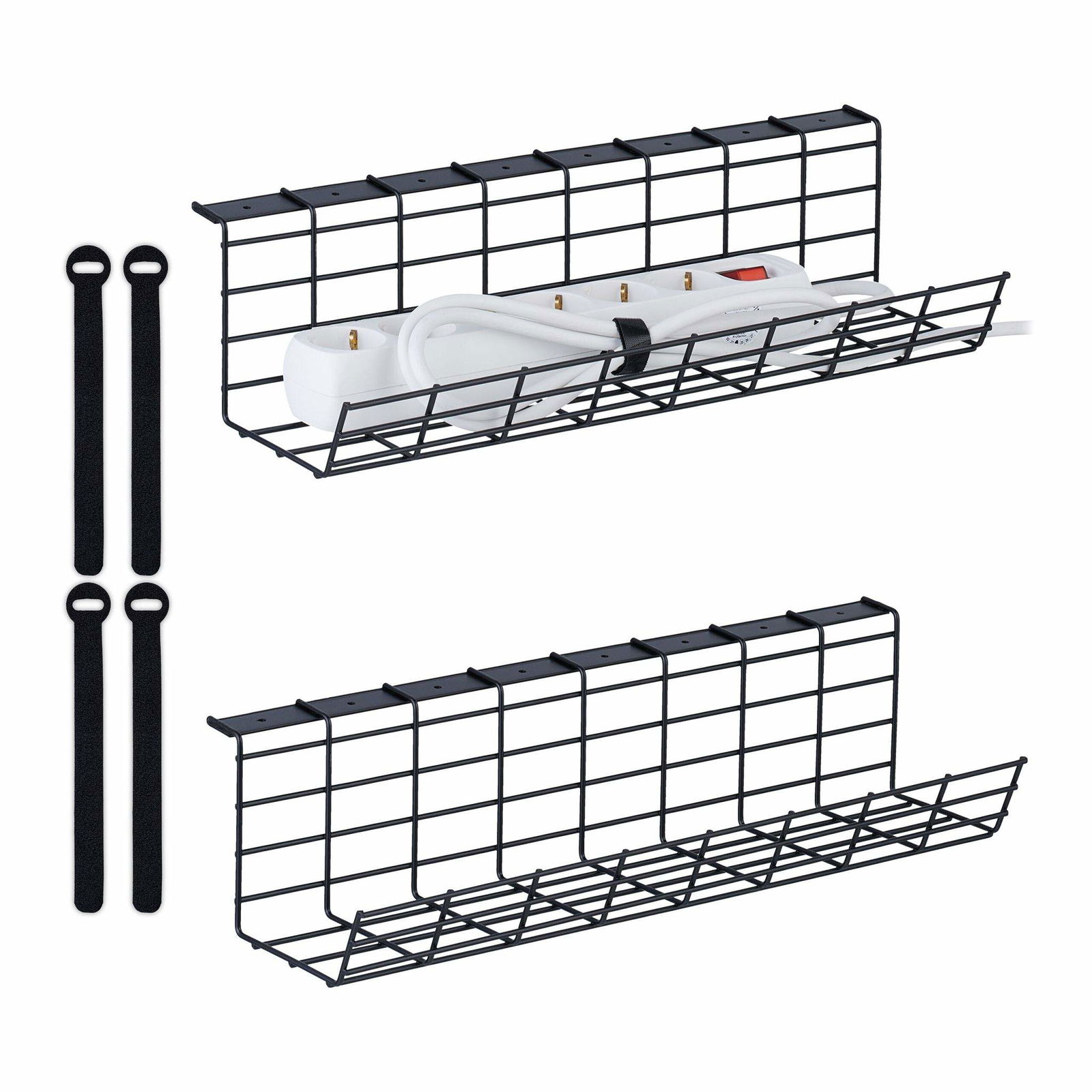 Kabelkanal til skrivebord sæt af 2