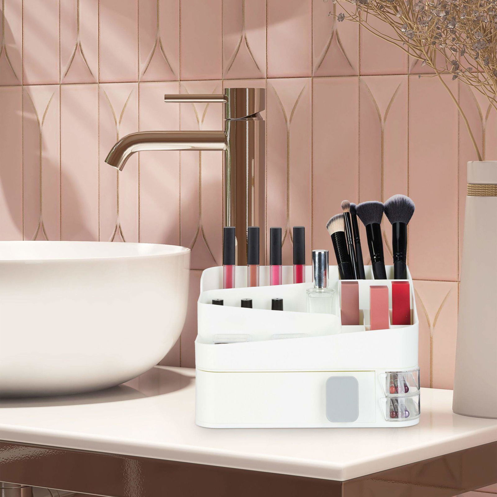 Make-up opbevaring med skuffe