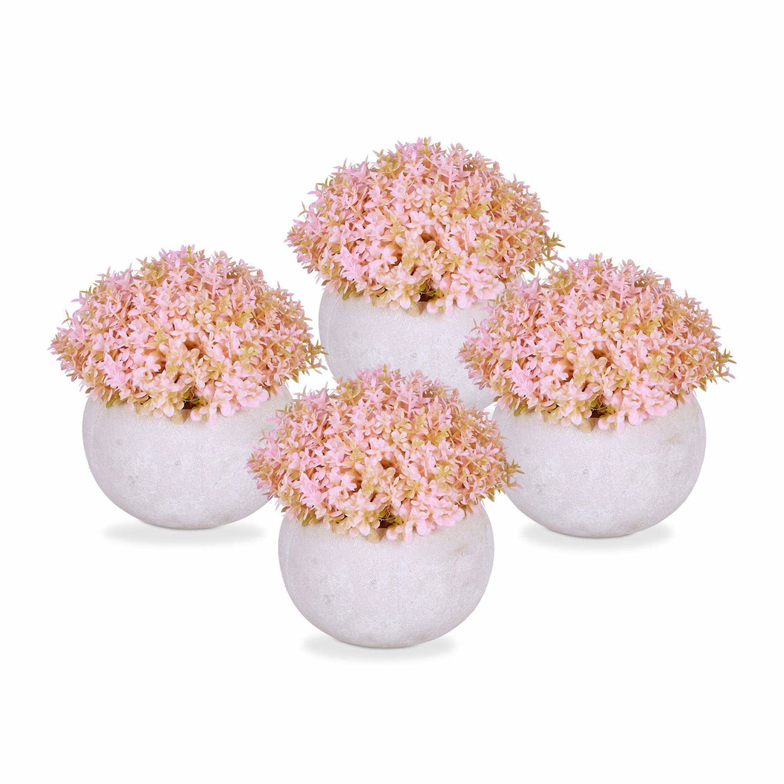 sæt med 4 kunstige blomster i potte