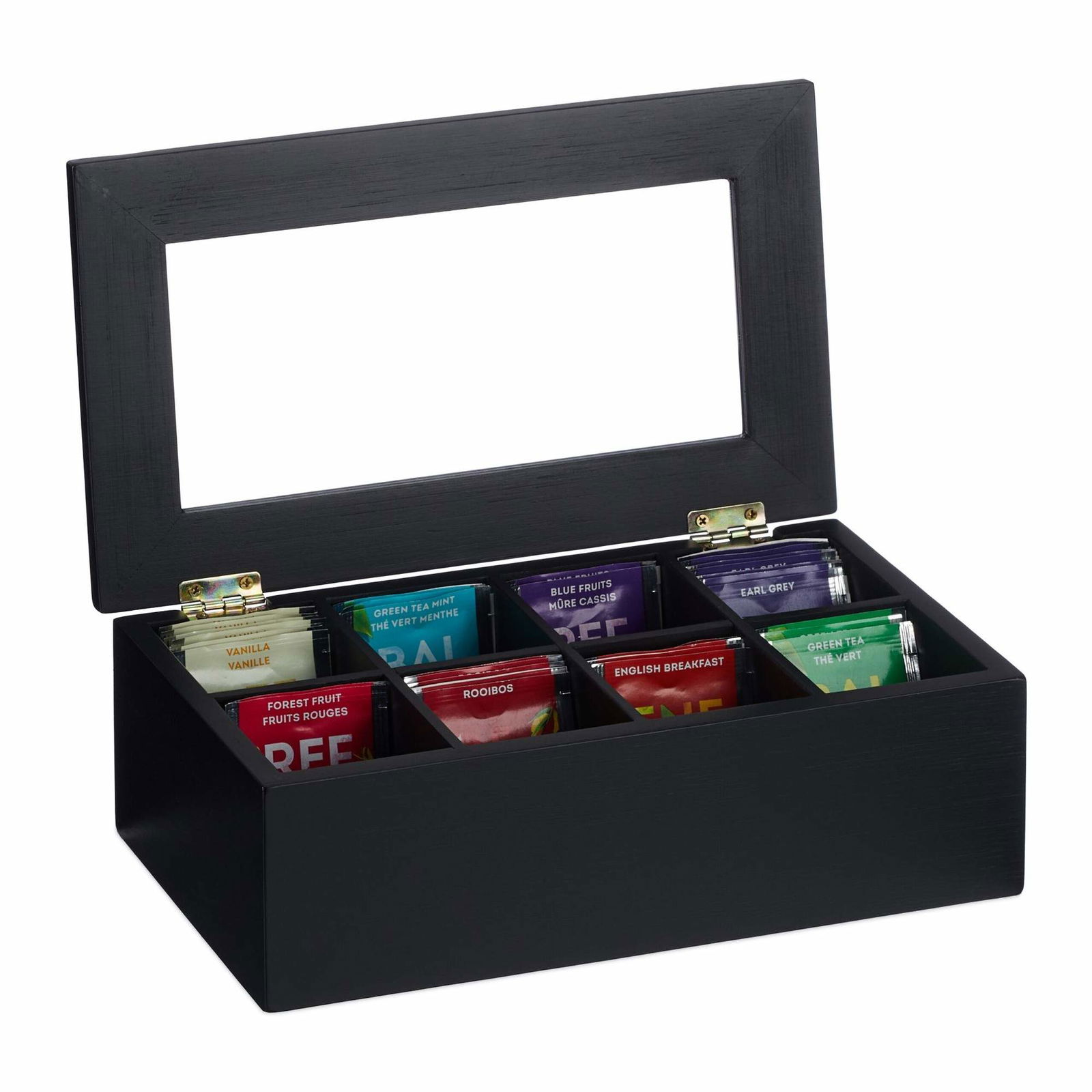 Sort teæske med 8 rum