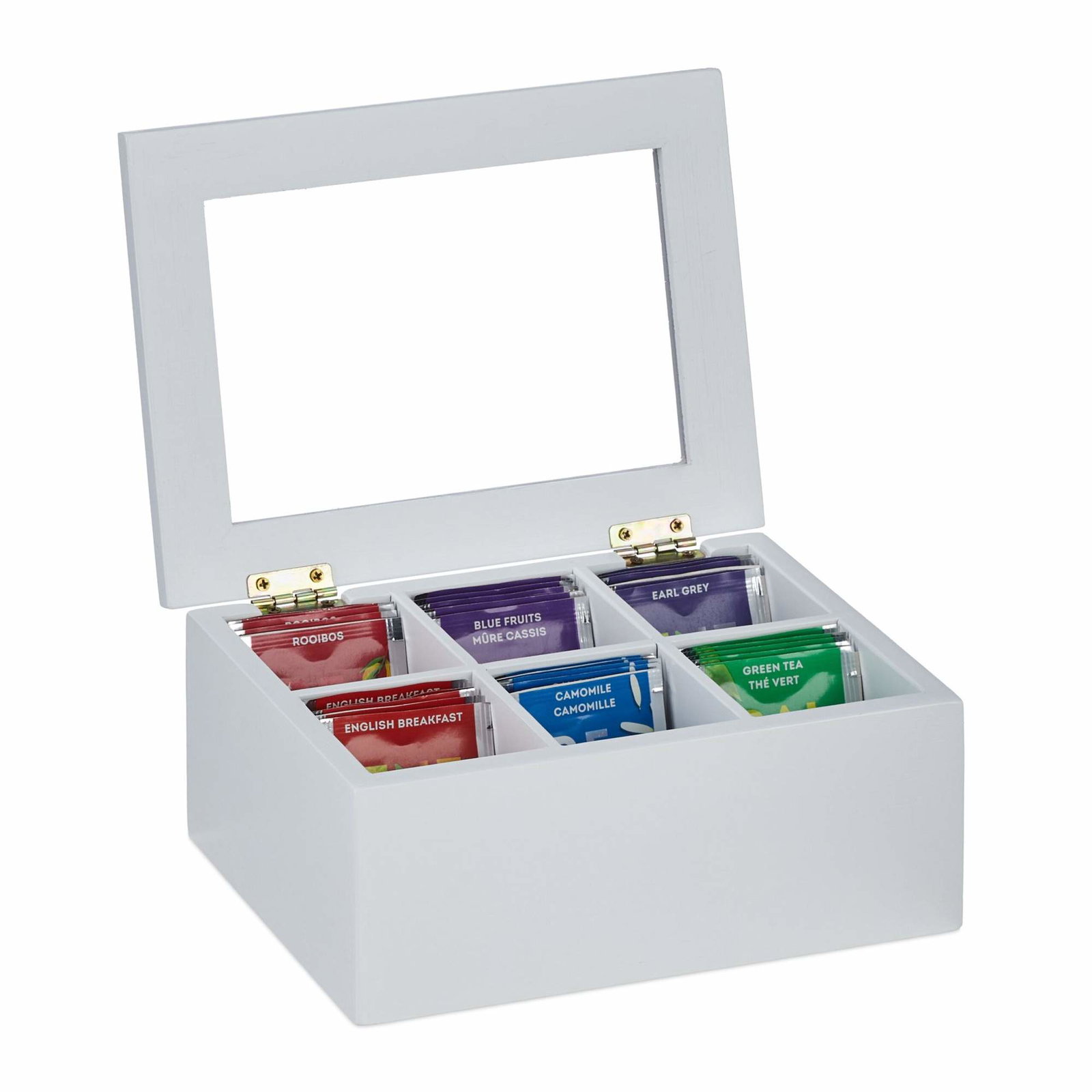 Vit teask med 6 fack | Hem & Hobby - Hem & Hushåll - Kök - Köksredskap - Lock | Pryloteket