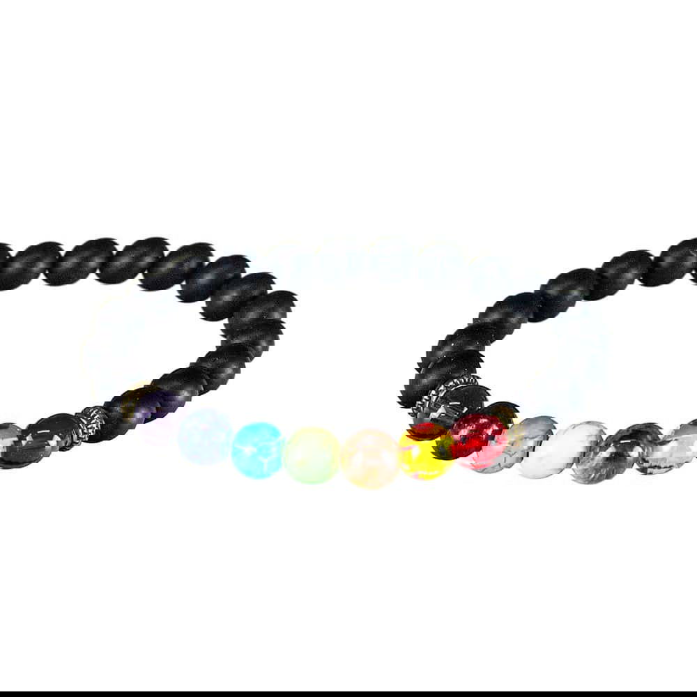 Chakraarmbånd med sorte perler