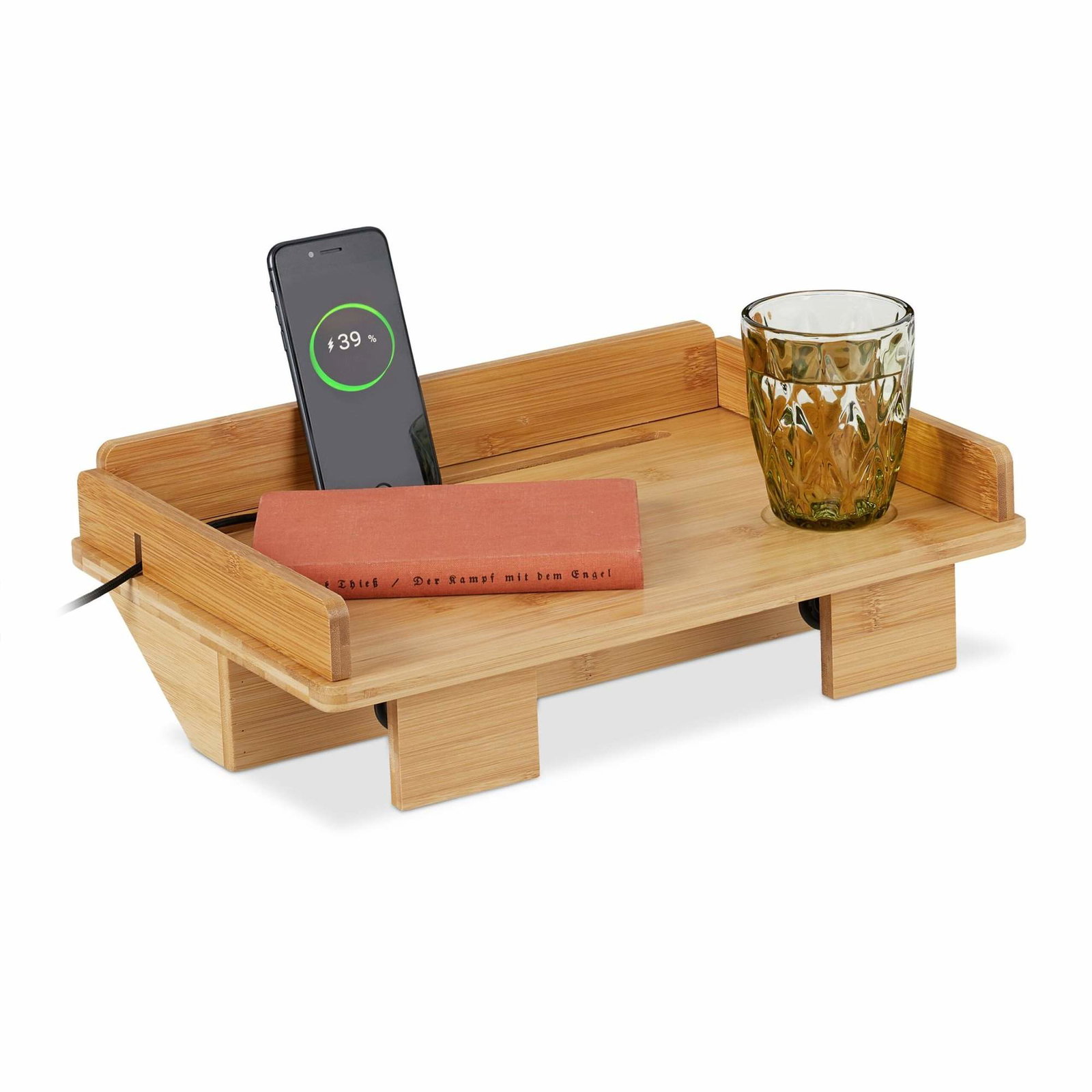 Bambus sengebakke med tabletholder