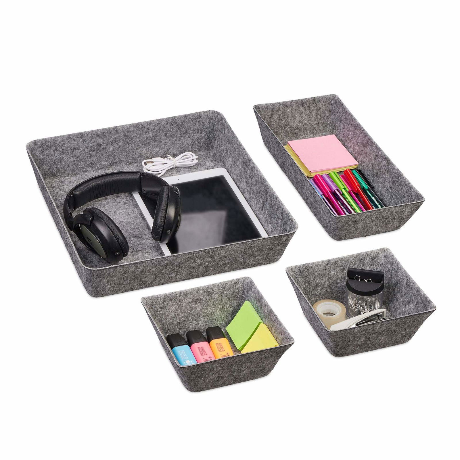 skuffeopdeler i filt i 4 dele