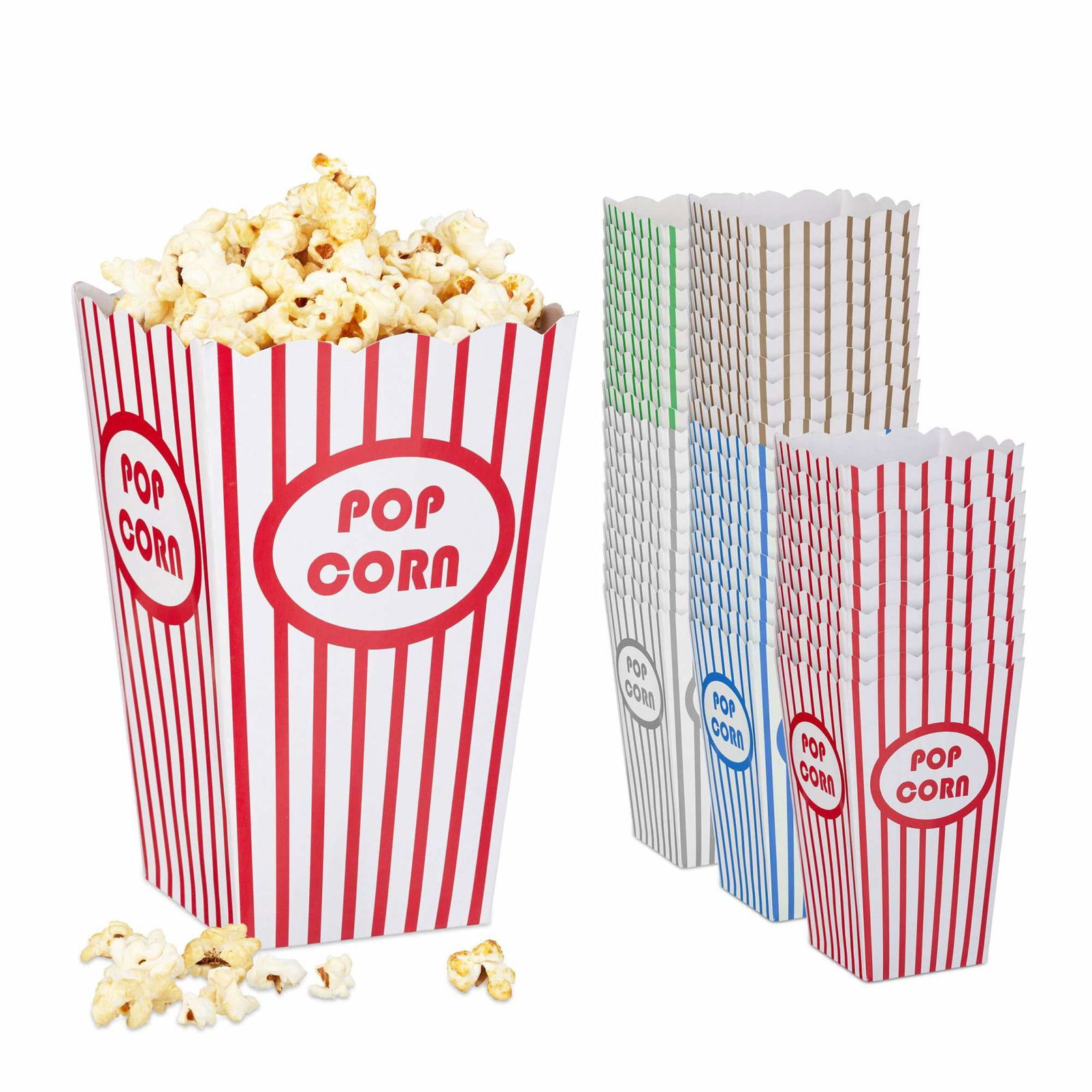 Popcornposer, 50 stk, 5 farver