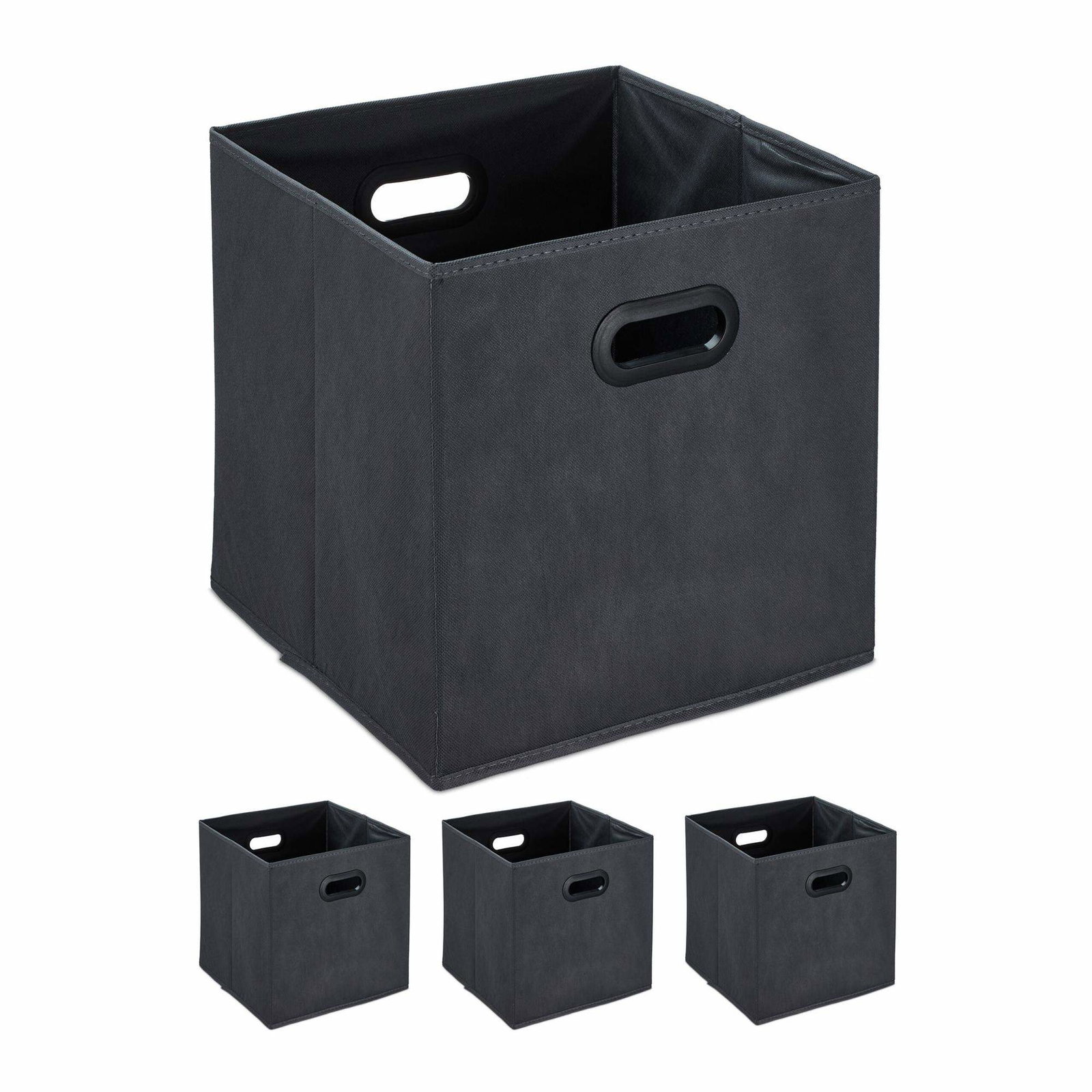 Opbevaringsboks i antracit Sæt med 4 stk