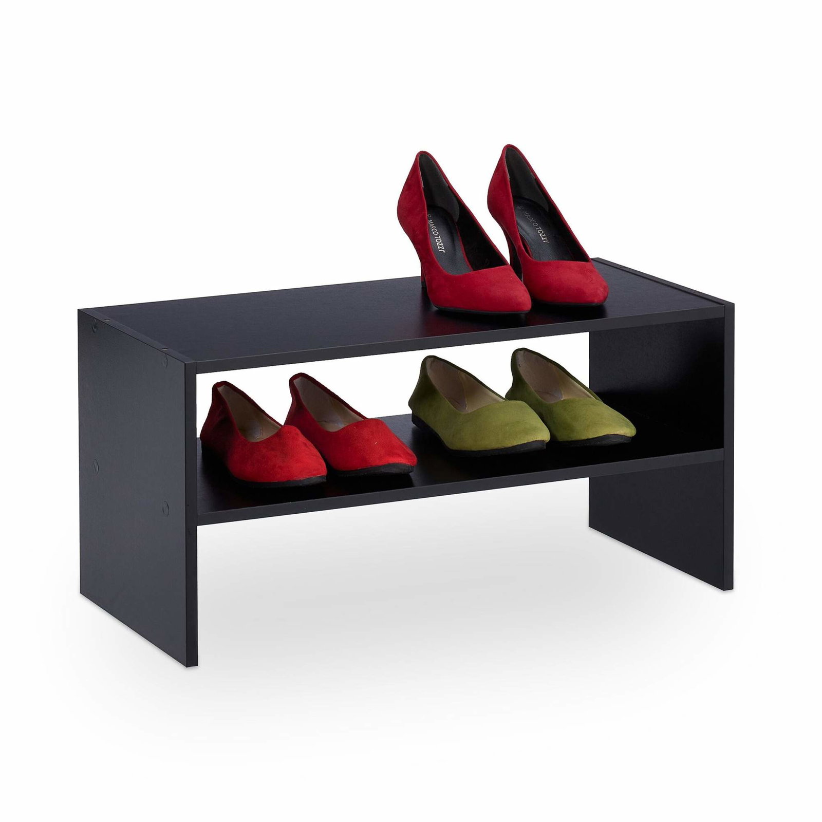 Svart skohylla med 2 hyllplan | Hem & Hobby - Hem & Hushåll - Förvaring & Organisering - Skohylla | Pryloteket