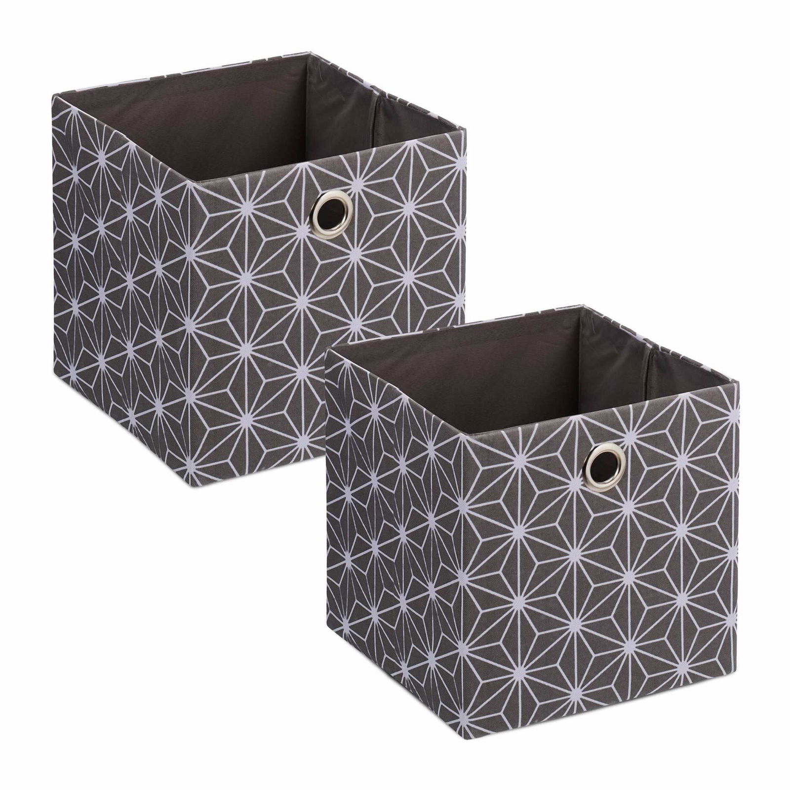 Grå opbevaringsboks sæt med 2 stk