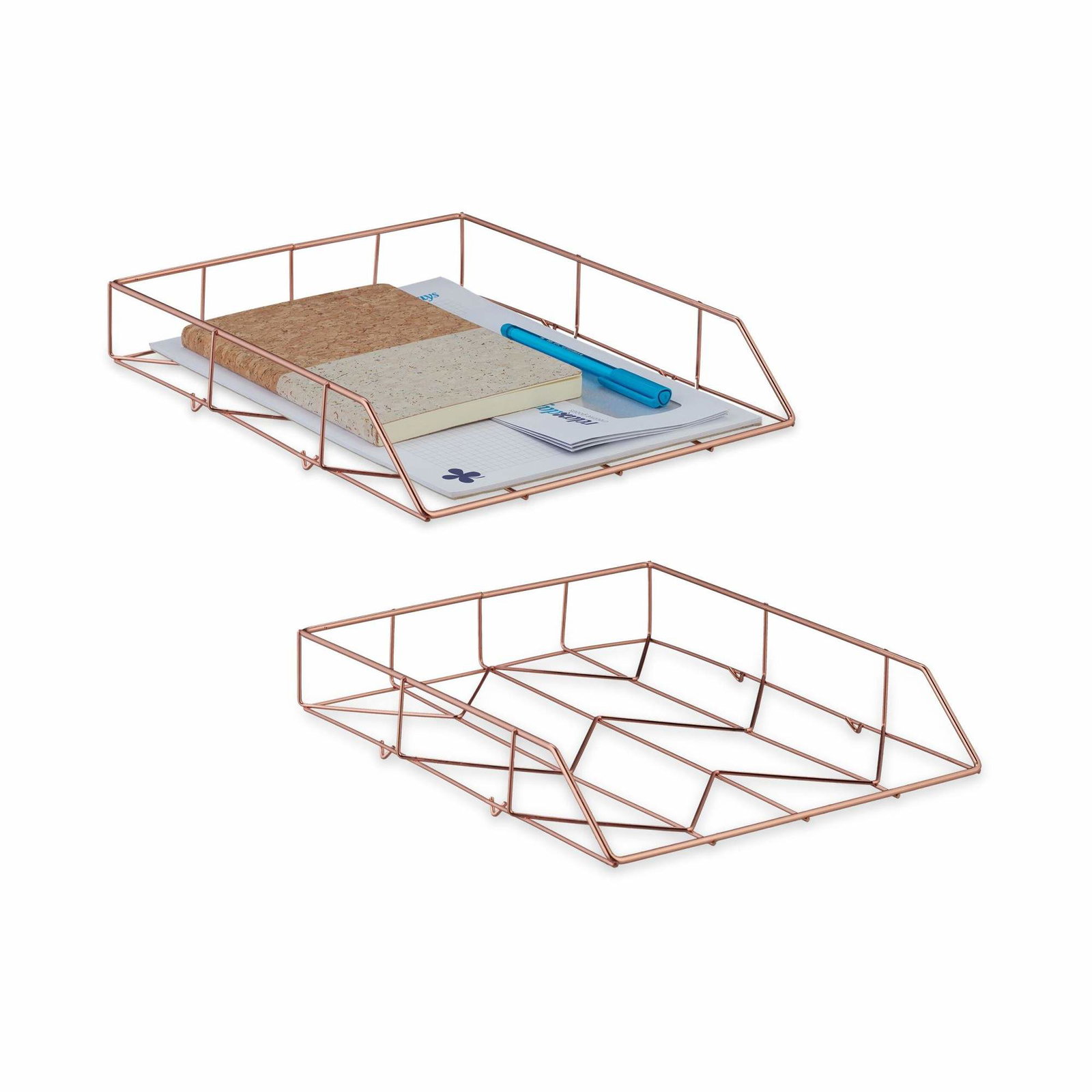 uppsättning med 2 brevkorgar roséguld | Hem & Hobby | Pryloteket